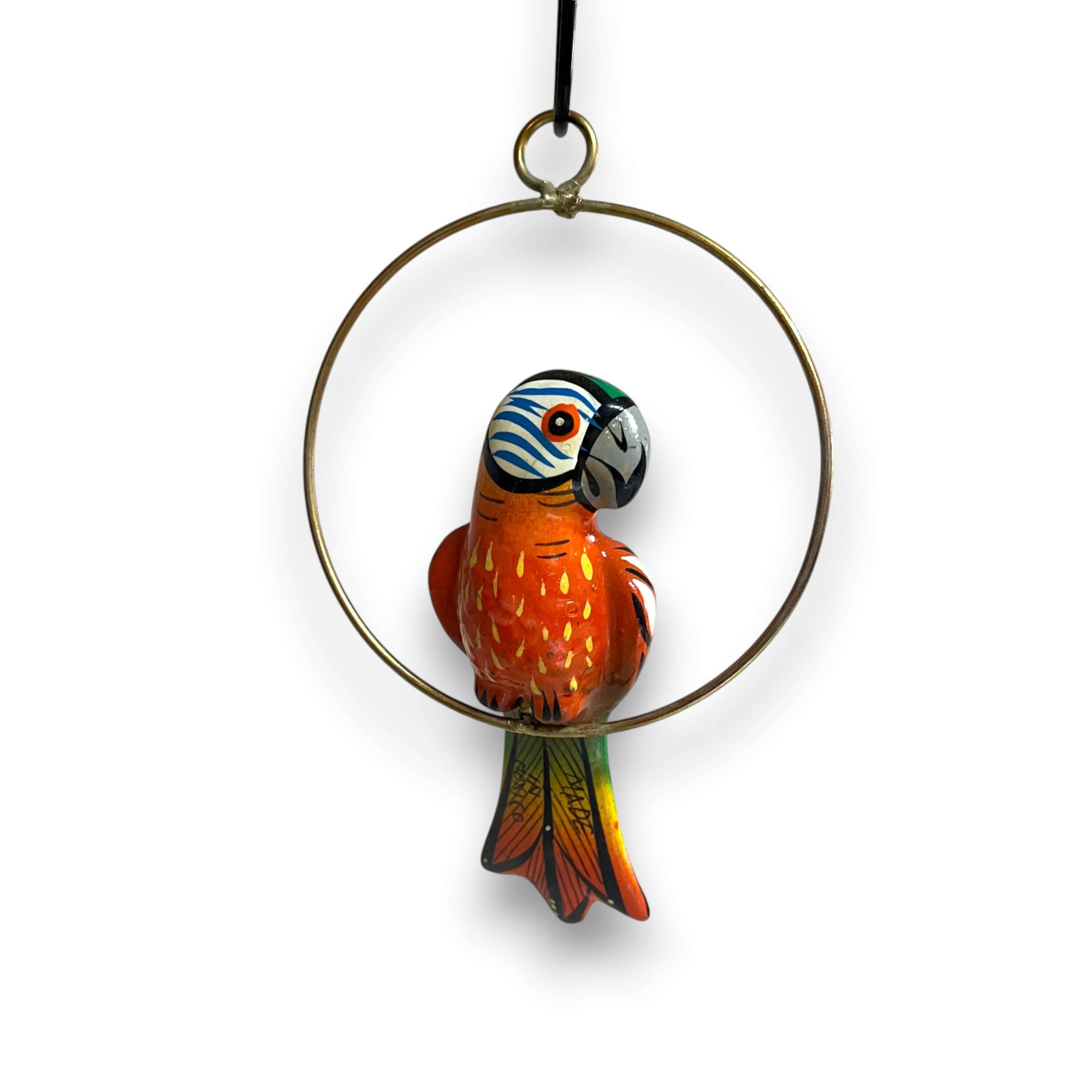 Loro Mini Talavera Vibrante | Adorno Colgante Pintado a Mano