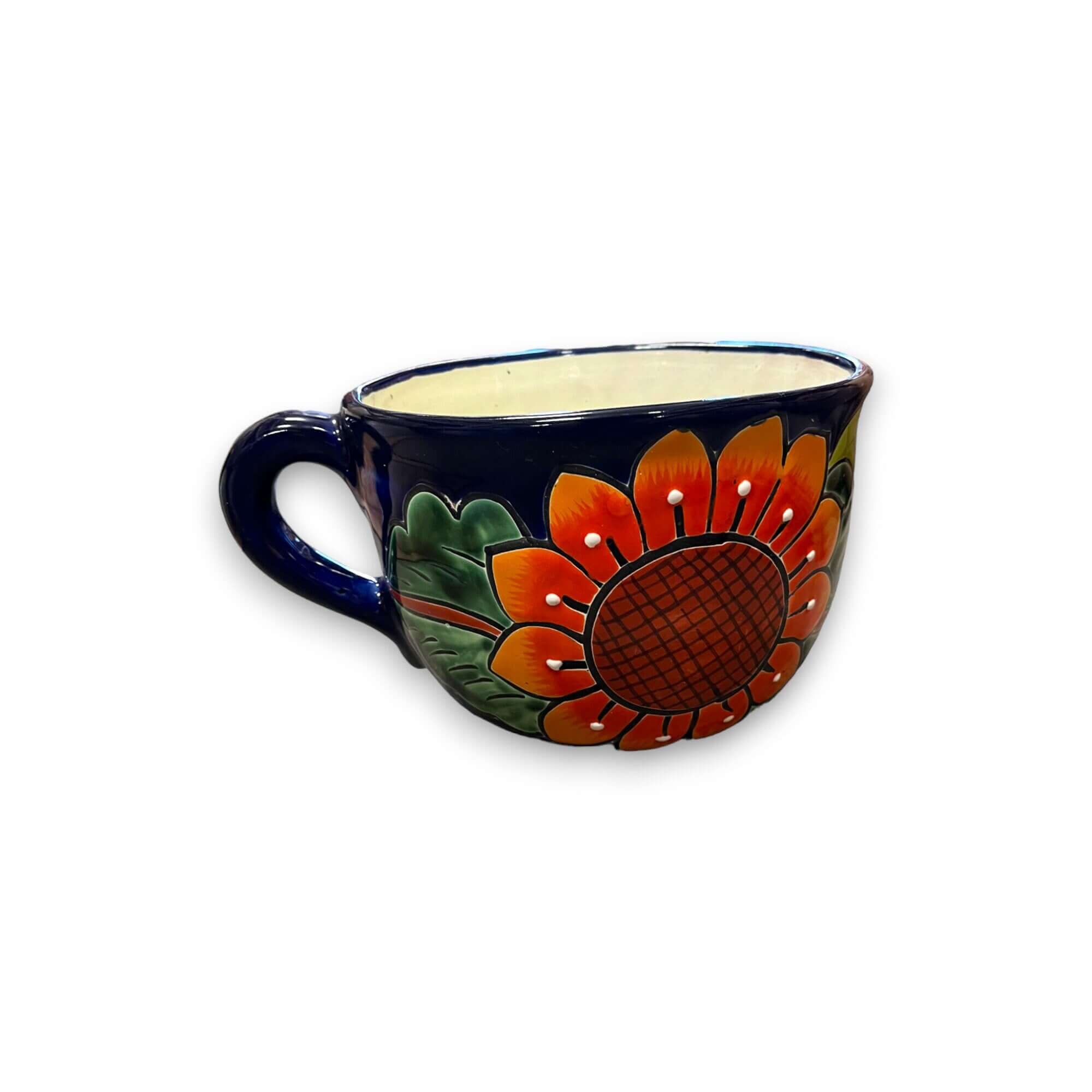 Maceta de taza de té Talavera | Maceta de cerámica mexicana pintada a mano
