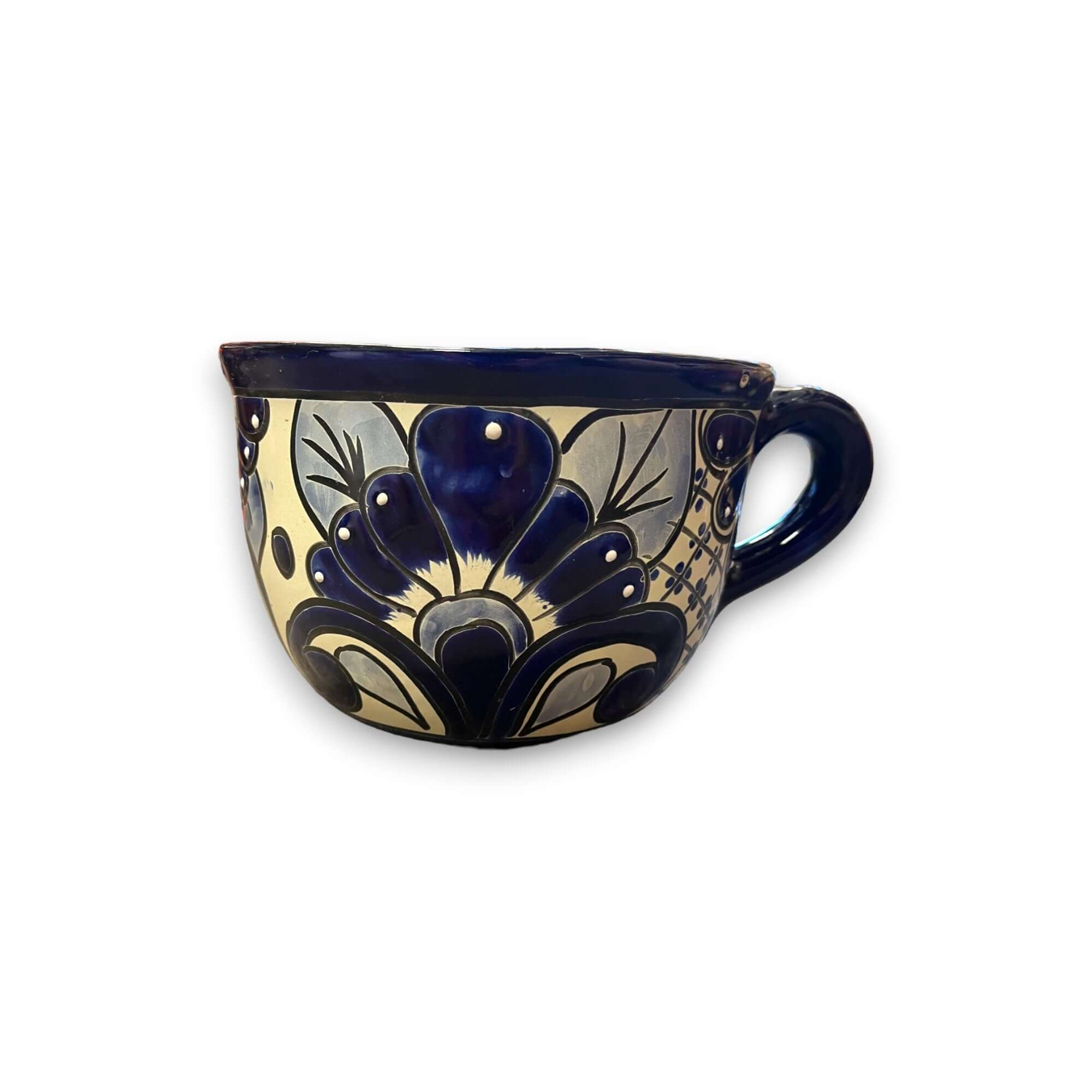 Maceta de taza de té Talavera | Maceta de cerámica mexicana pintada a mano