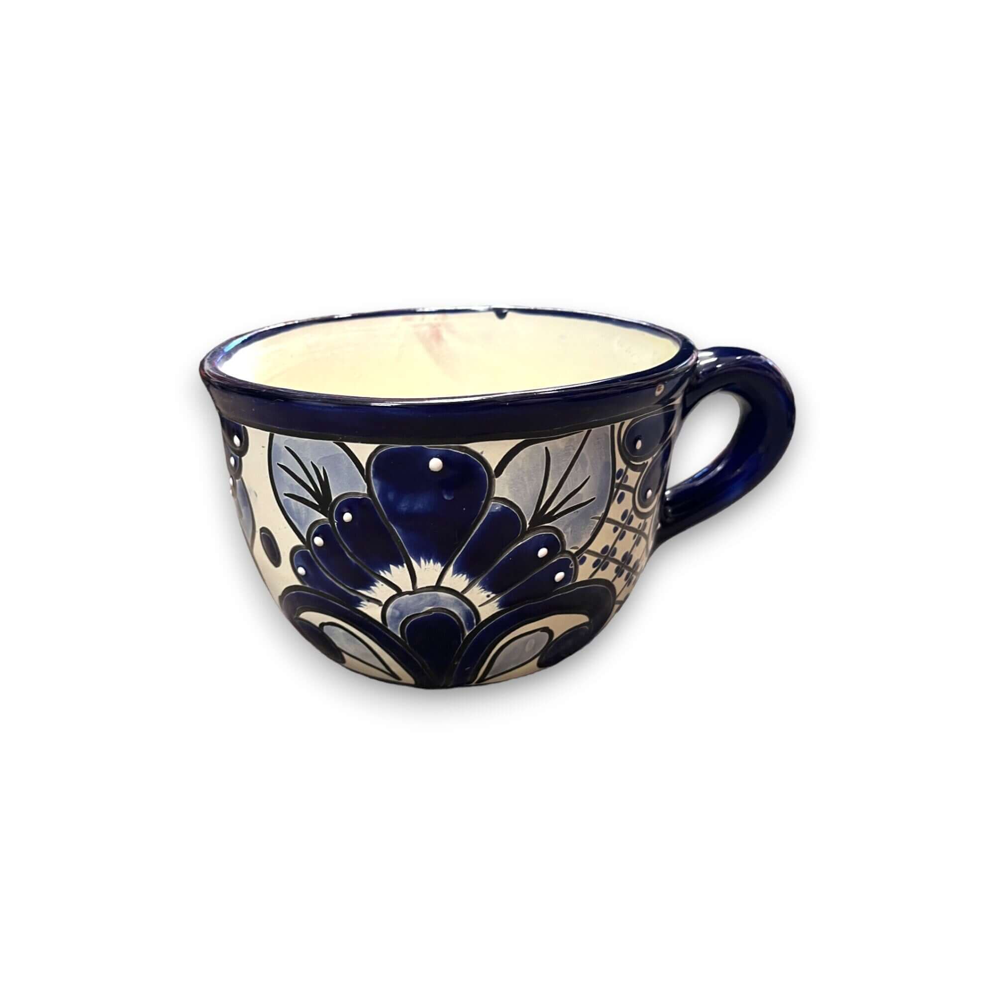 Maceta de taza de té Talavera | Maceta de cerámica mexicana pintada a mano