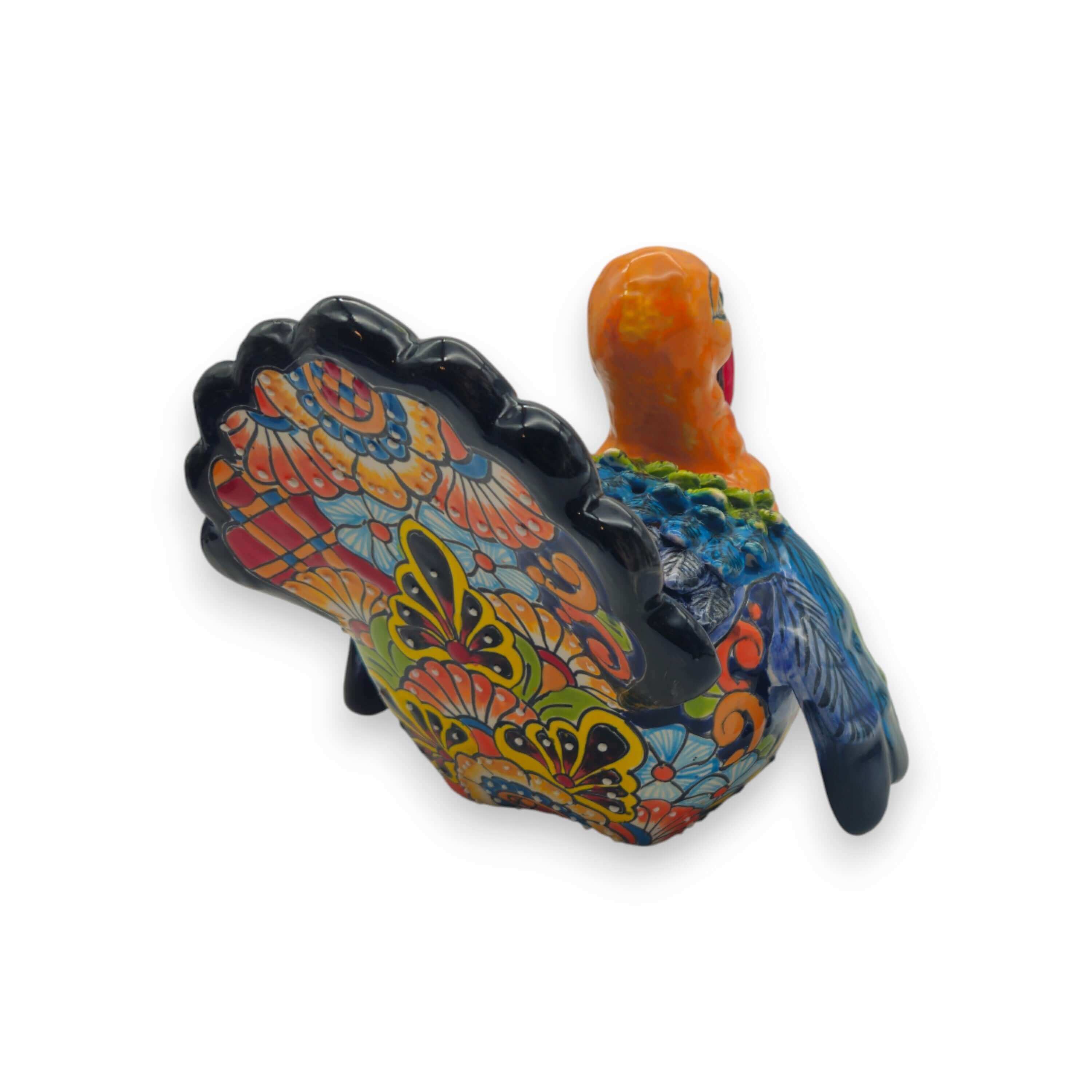 Figura de Pavo Talavera Colorida | Arte Popular Mexicano Pintado a Mano