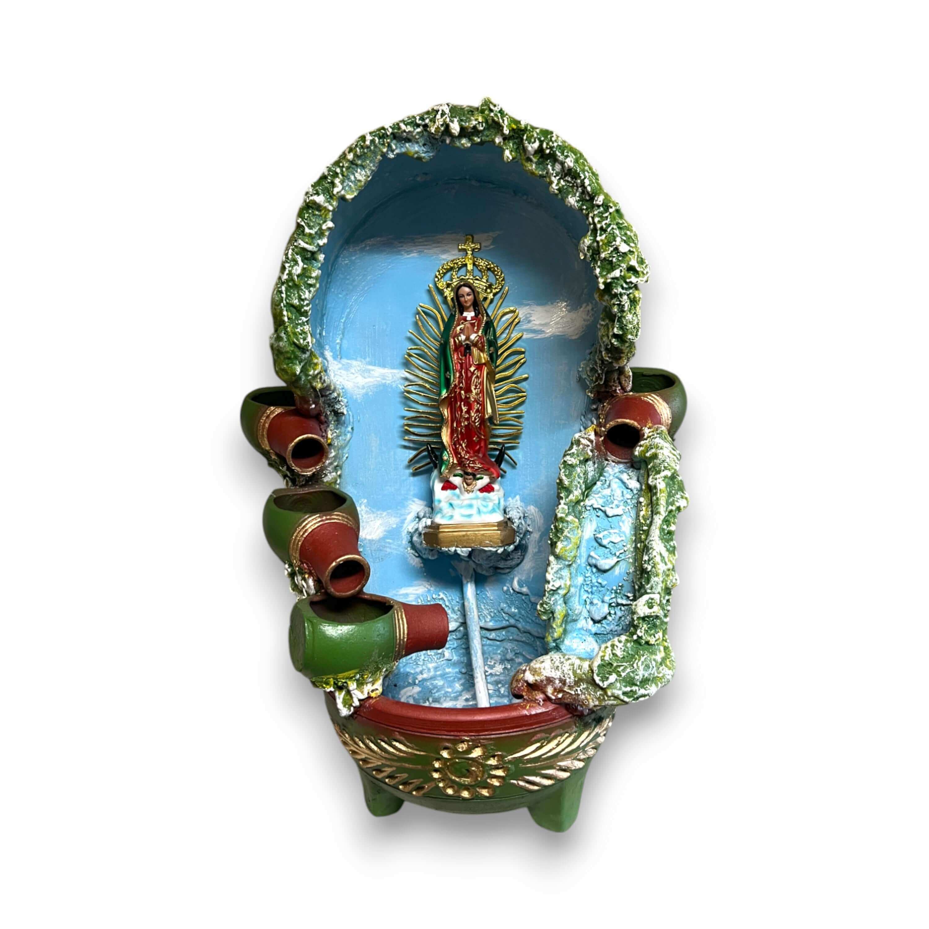 Fuente mexicana artesanal para exteriores | Fuente de agua tradicional pintada