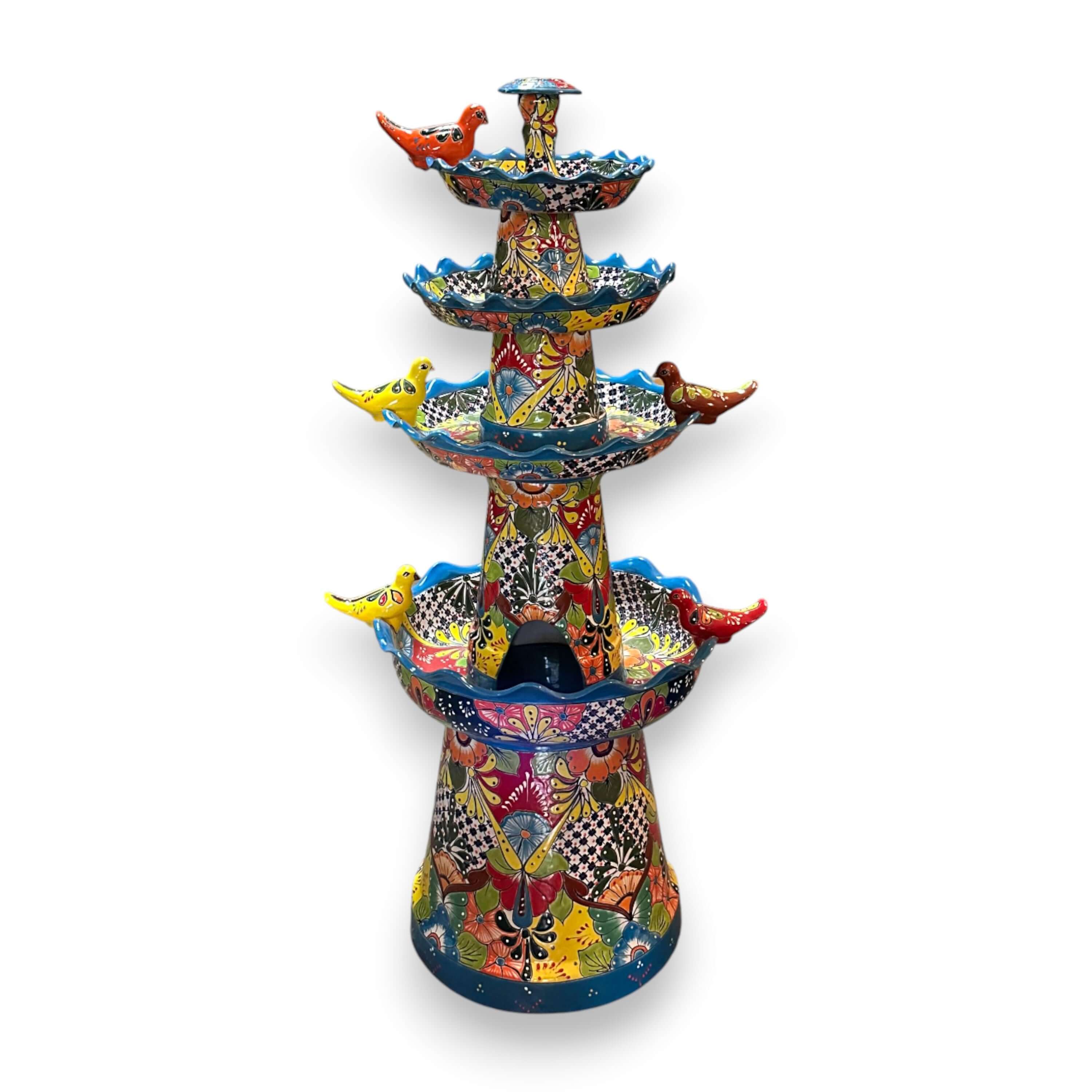 Fuente de jardín grande Talavera | Arte mexicano hecho a mano
