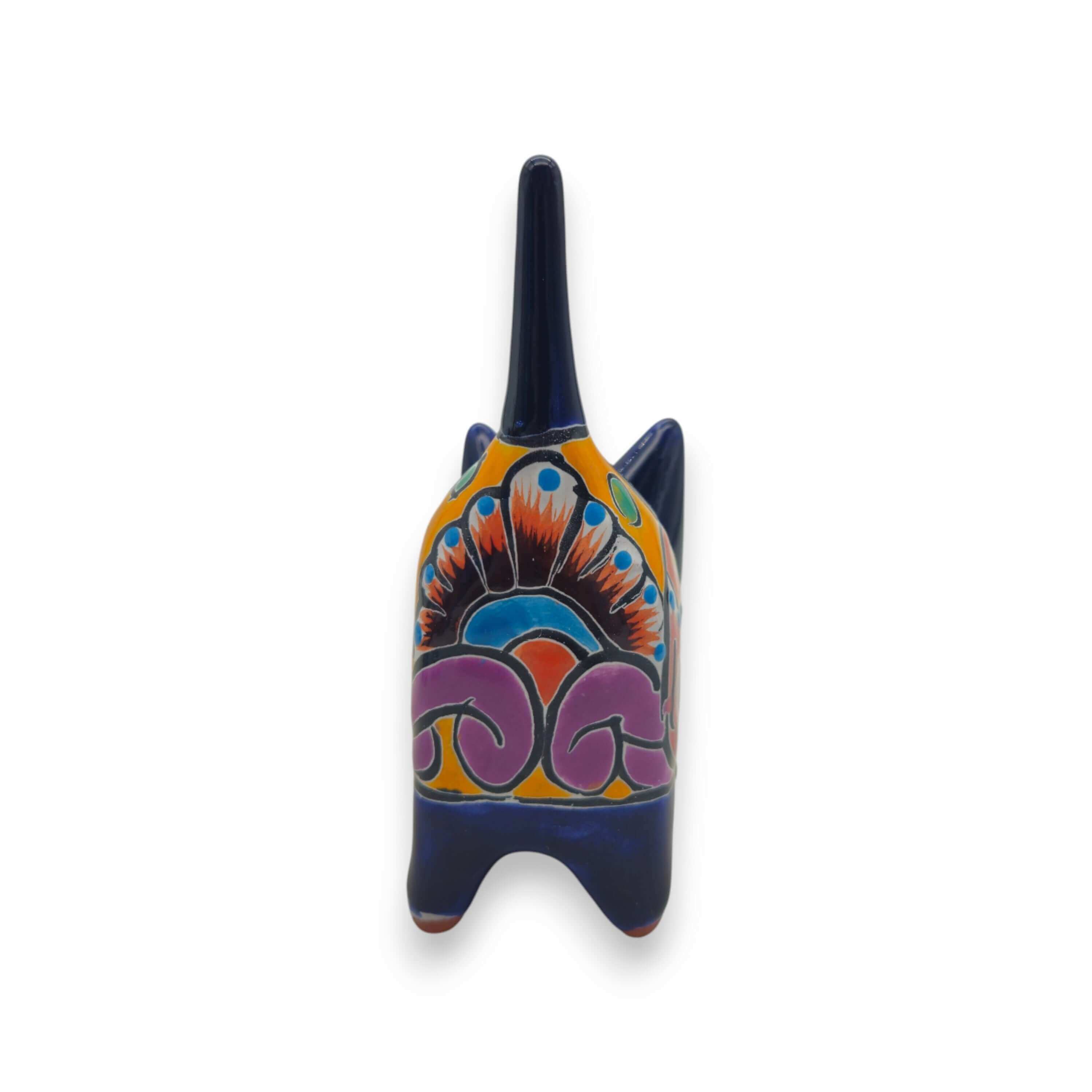 Maceta Vibrante de Talavera con Forma de Gato | Cerámica Mexicana Hecha a Mano