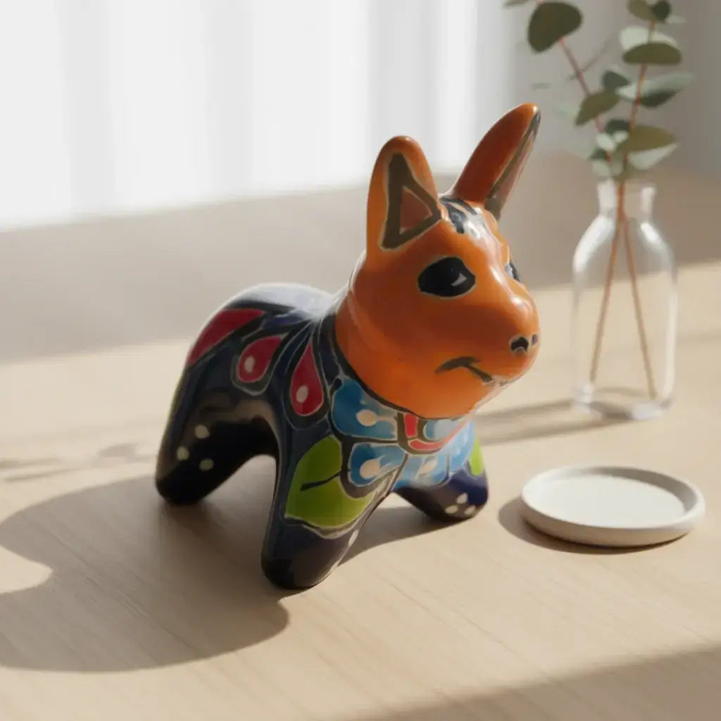 Mini Talavera Donkey Figurine | Handcrafted Mexican Pottery