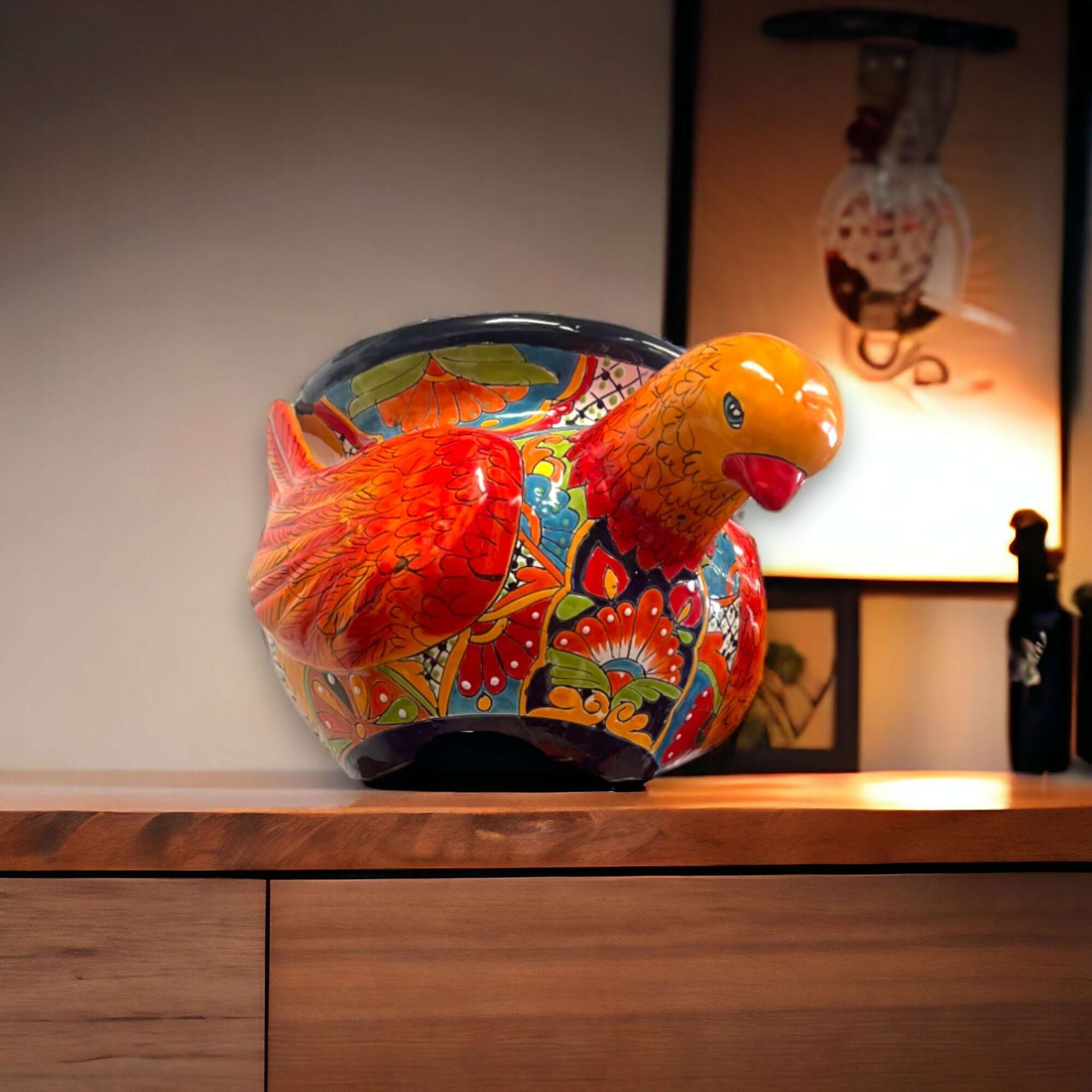 Maceta de paloma Talavera | Cerámica mexicana artesanal colorida