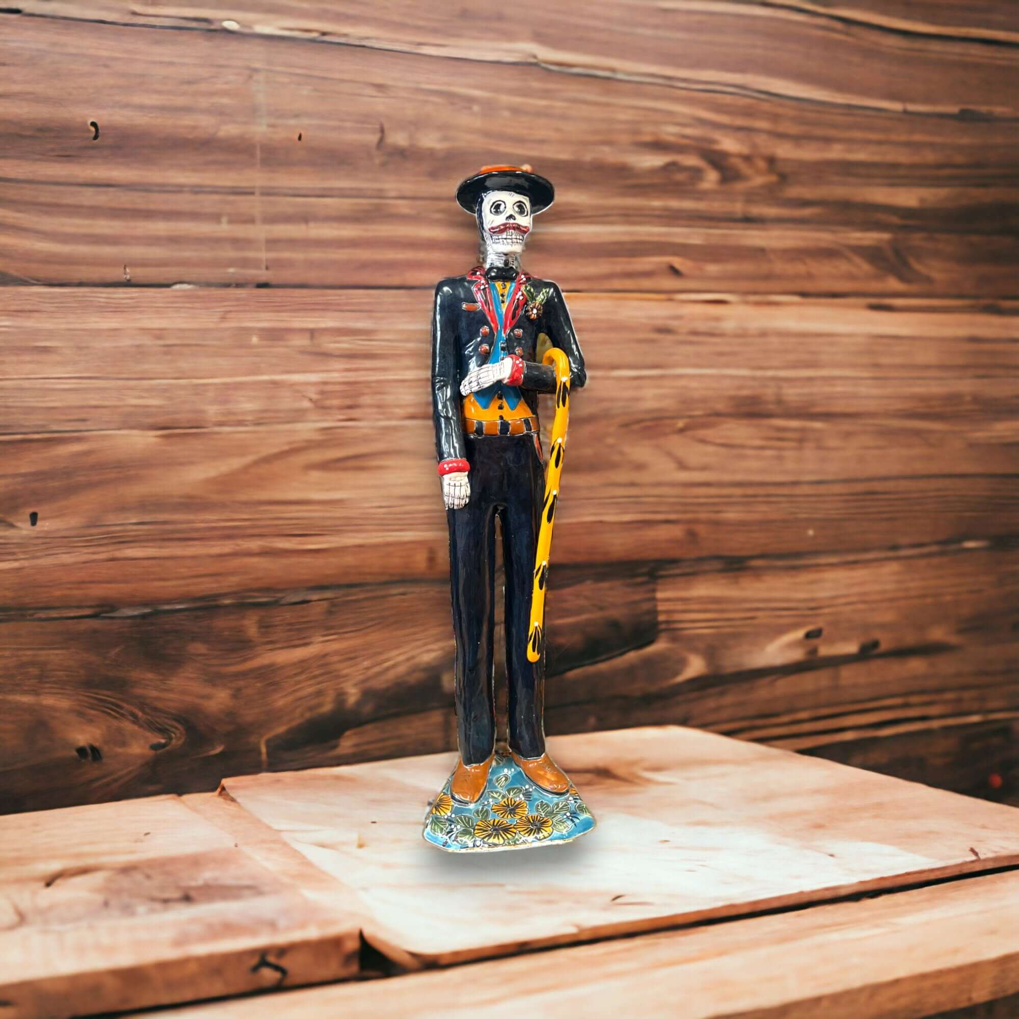Juego de novios esqueleto de Talavera | Cerámica del Día de Muertos