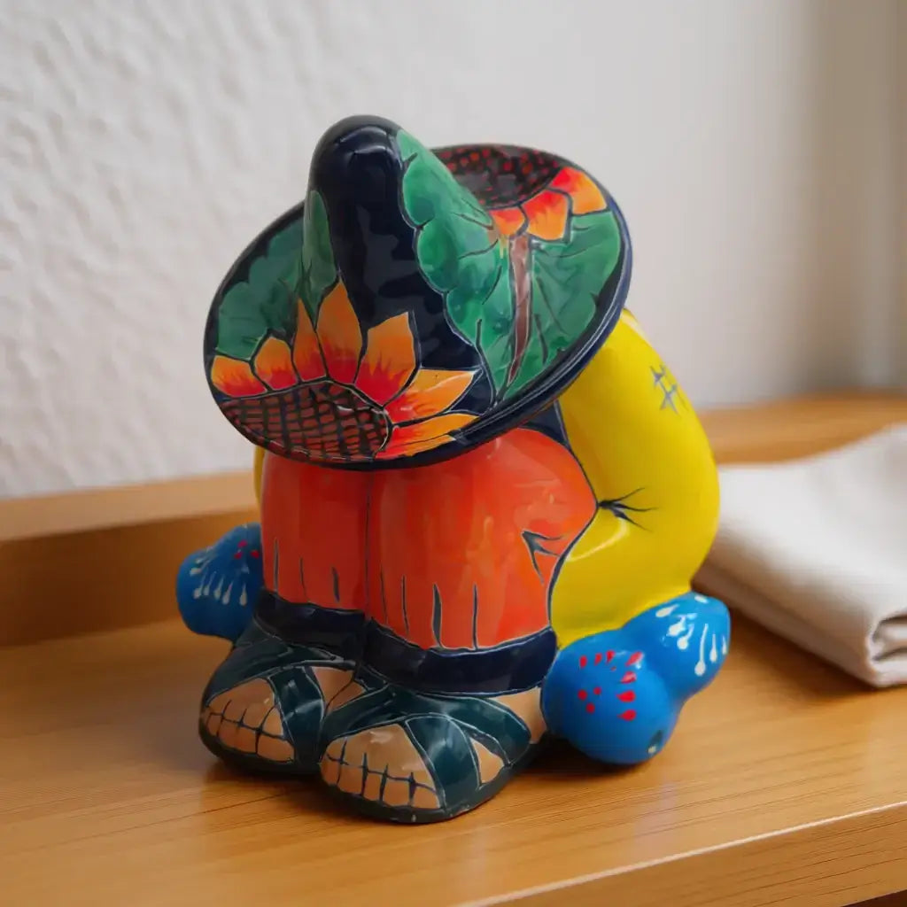 Bote Pancho Girasol Talavera | Arte mexicano hecho a mano