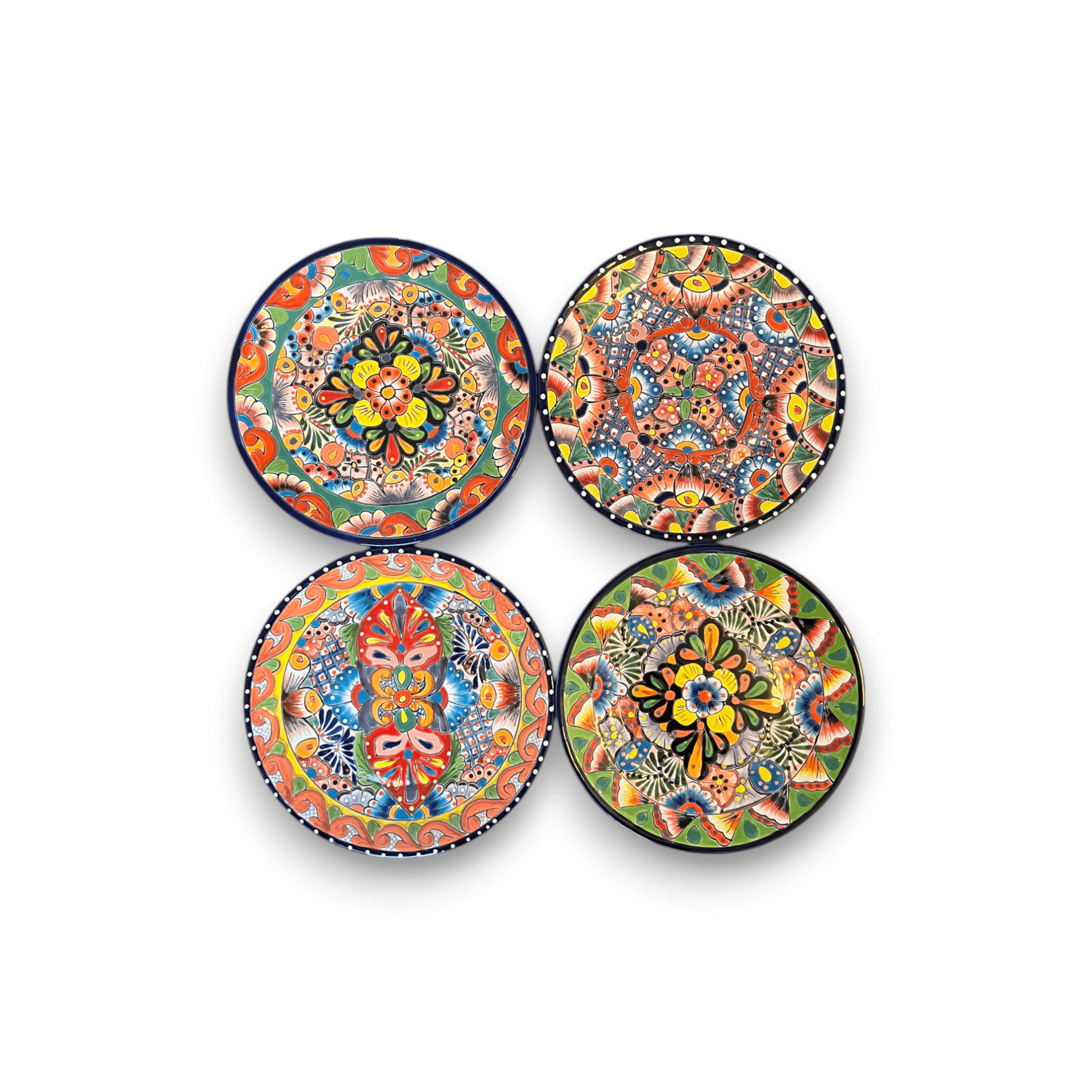 Vajilla de Talavera Colorida | Juego de Platos de 12 Piezas