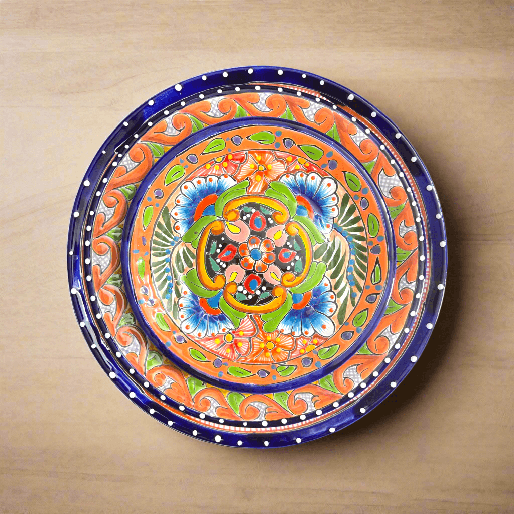 Vajilla de Talavera Colorida | Juego de Platos de 12 Piezas