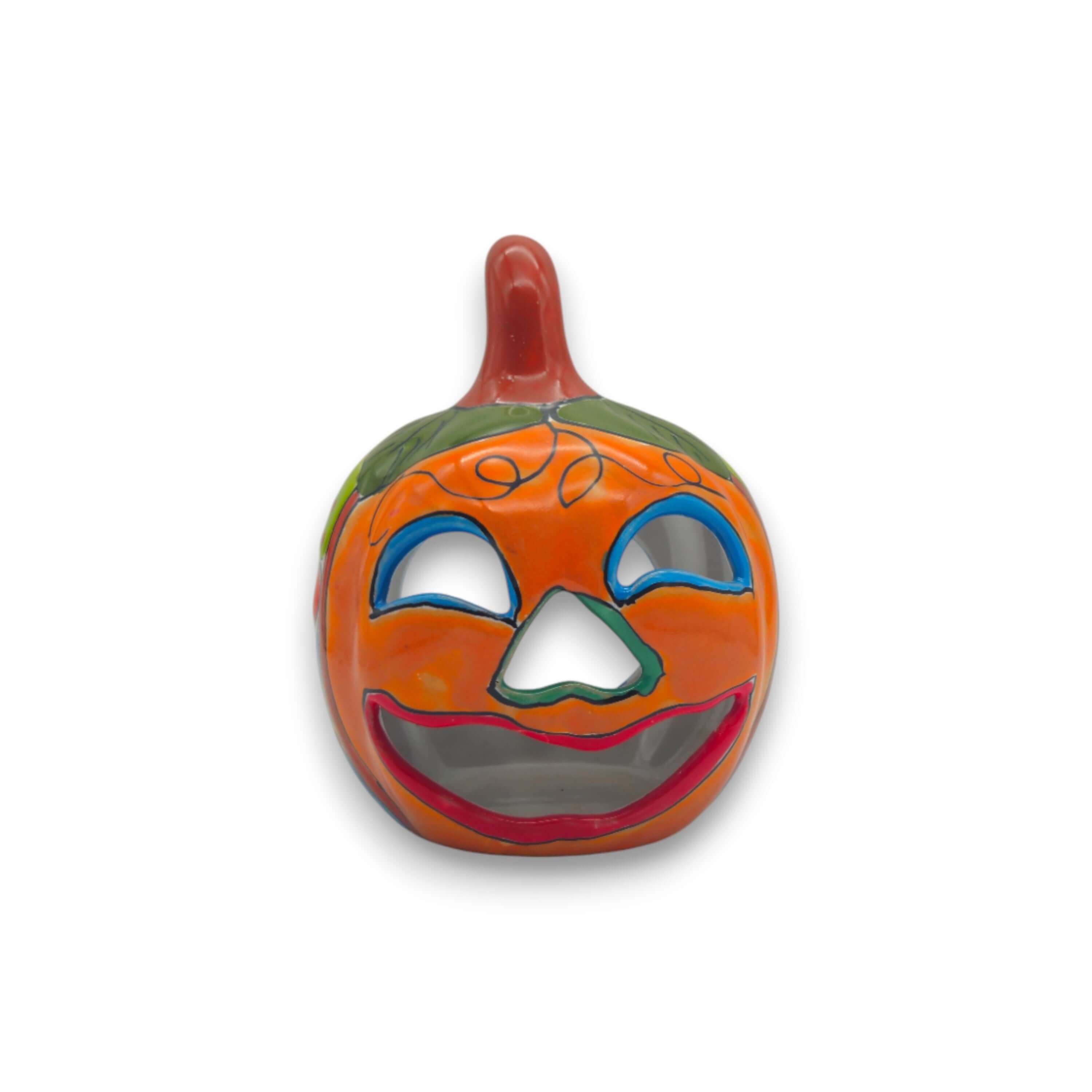 Calabaza Talavera hecha a mano | Decoración mexicana de Halloween