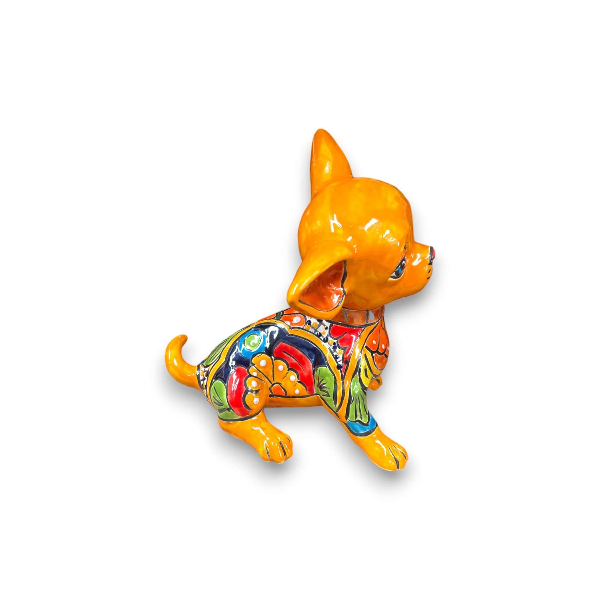 Estatua de Talavera Chihuahua | Perro Mexicano Triste Hecho a Mano
