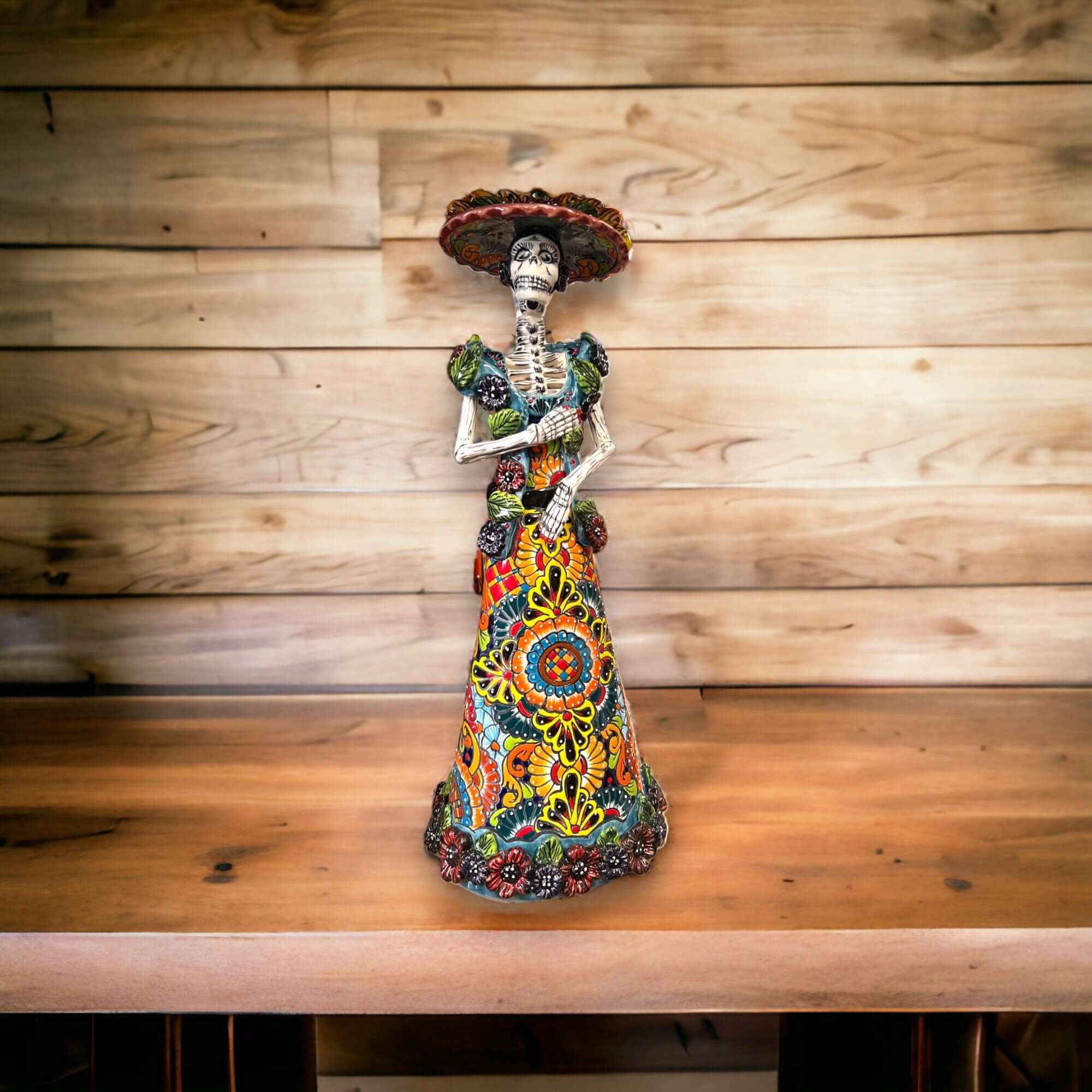 Calavera de Talavera | Alfarería de Día de Muertos hecha a mano (Mediana)