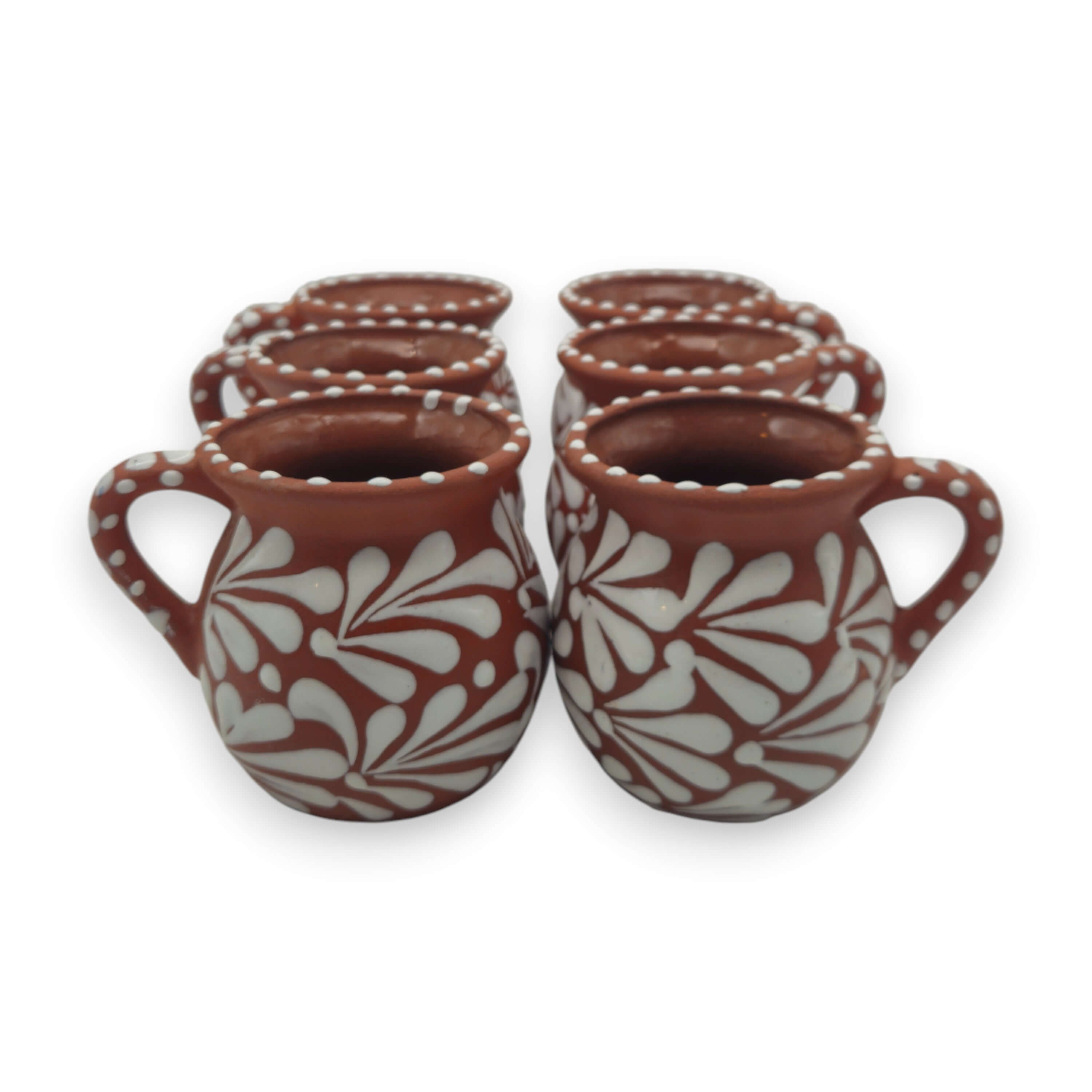 Terracotta Jarrito Mug | Handmade Mexican Relief Pottery Cup