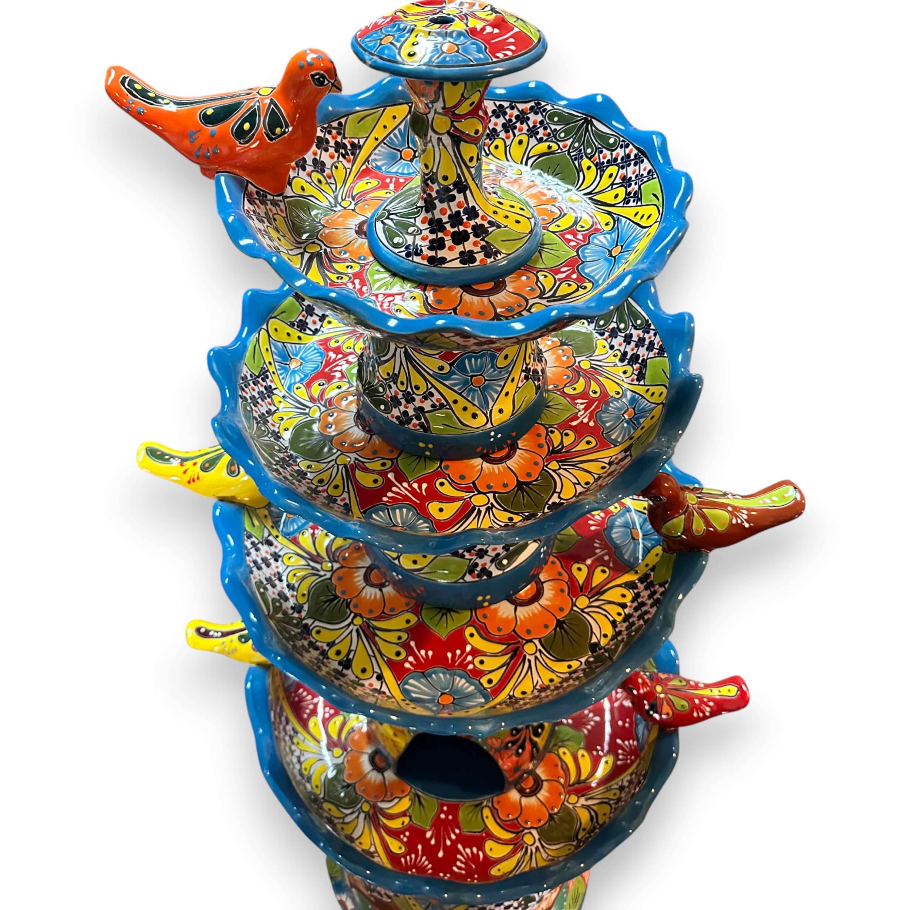 Fuente de jardín grande Talavera | Arte mexicano hecho a mano