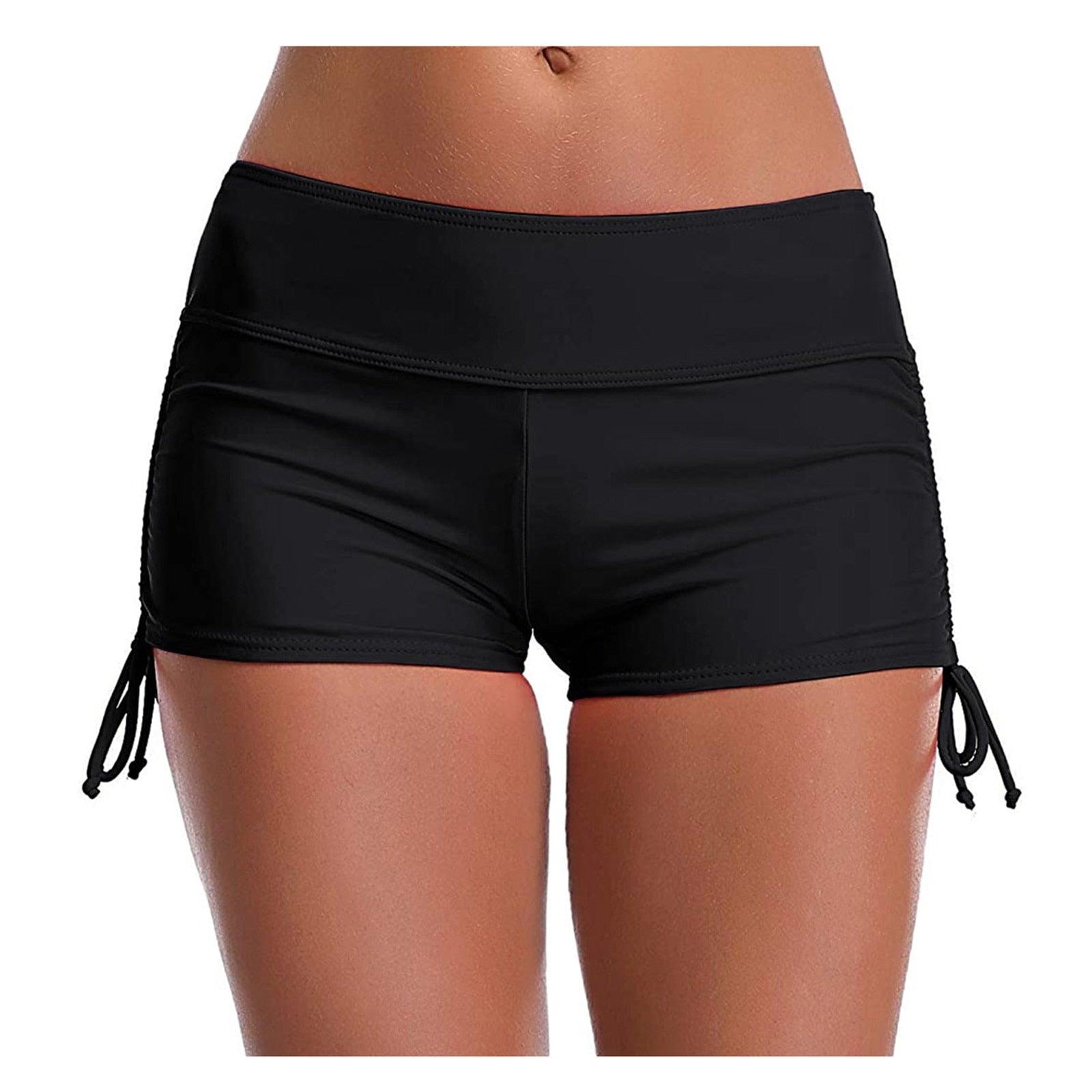 High Waist Bikini Bottoms Women's High Waisted Shorts Swim Bottoms Full Coverage Bikini Swimsuit Bottom For Women Swimming Panties Ladies Summer Fashion Solid Bikinis Swim Shorts Bottom Women's Swimsuit