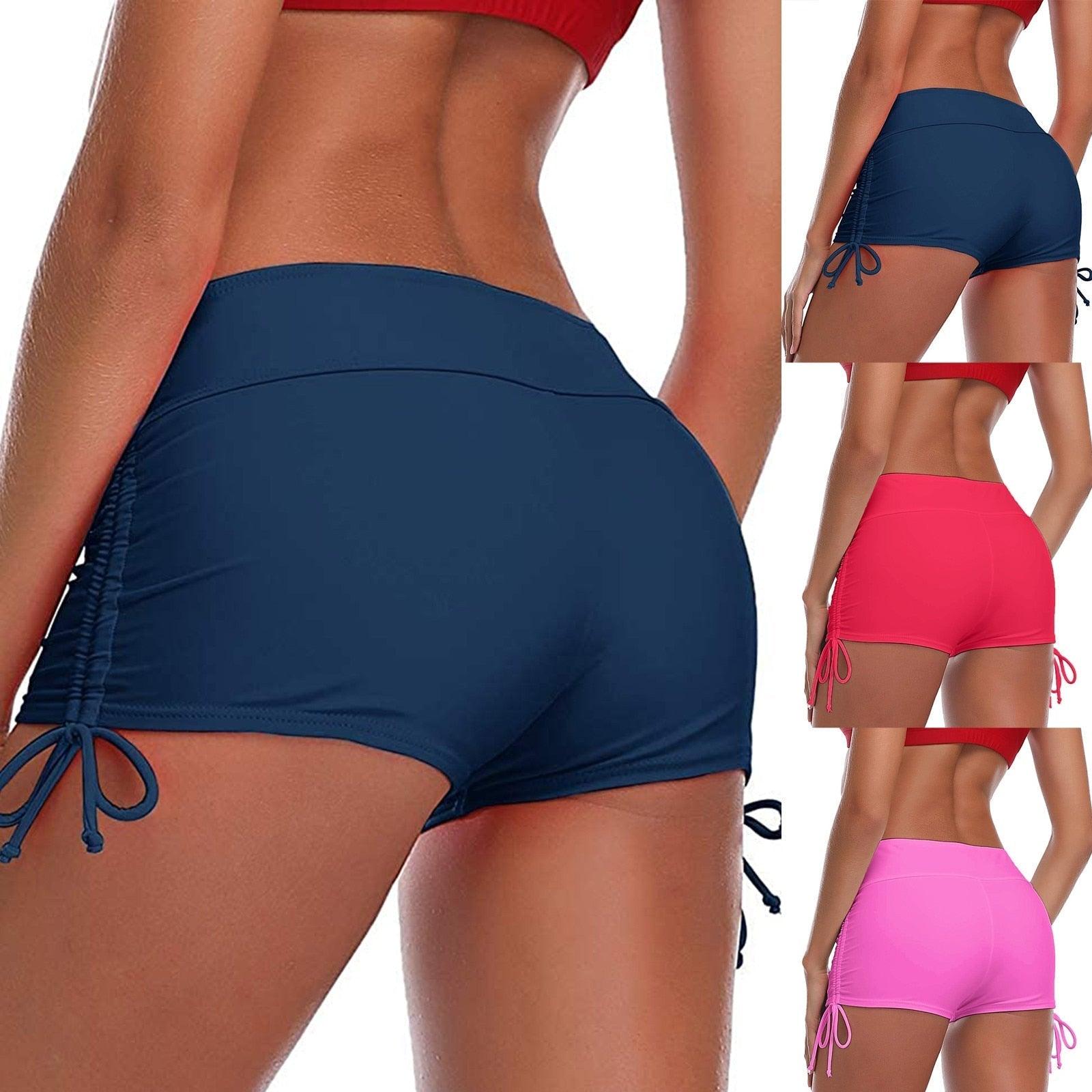 High Waist Bikini Bottoms Women's High Waisted Shorts Swim Bottoms Full Coverage Bikini Swimsuit Bottom For Women Swimming Panties Ladies Summer Fashion Solid Bikinis Swim Shorts Bottom Women's Swimsuit