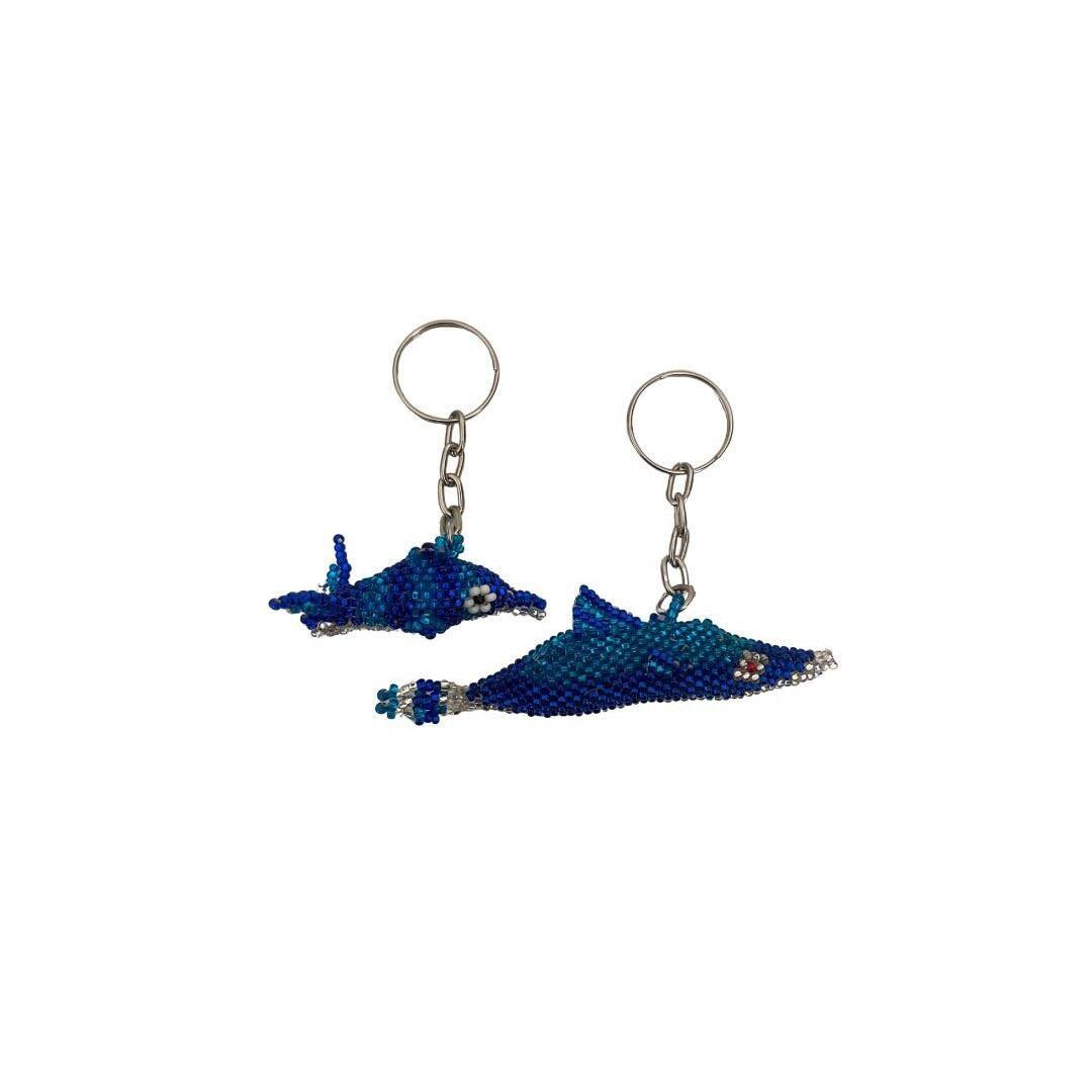 Dolphin Seed Bead Key Chain Zipper Pull - Guatemala