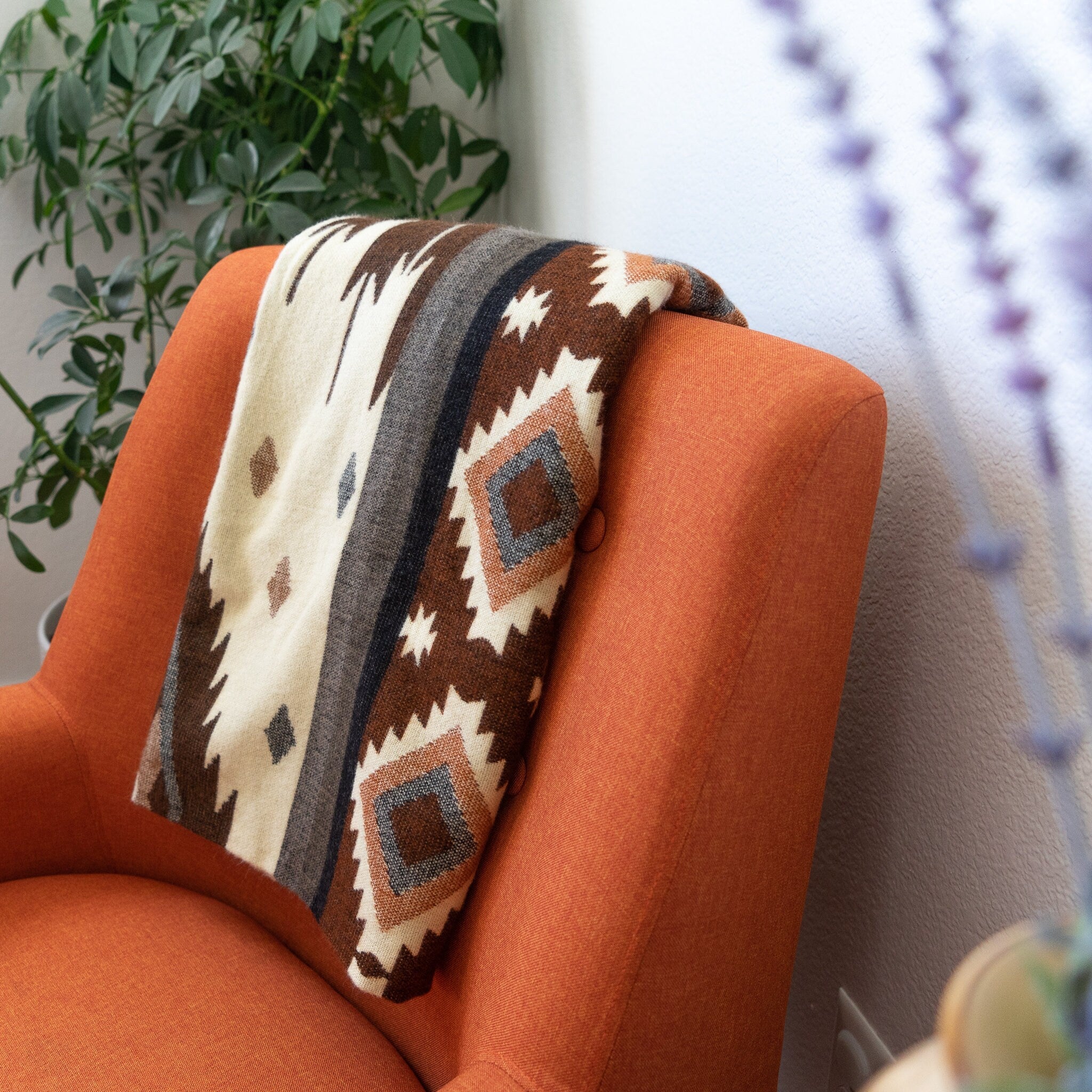 Manta de lana de alpaca andina - Mojave (Plaid)