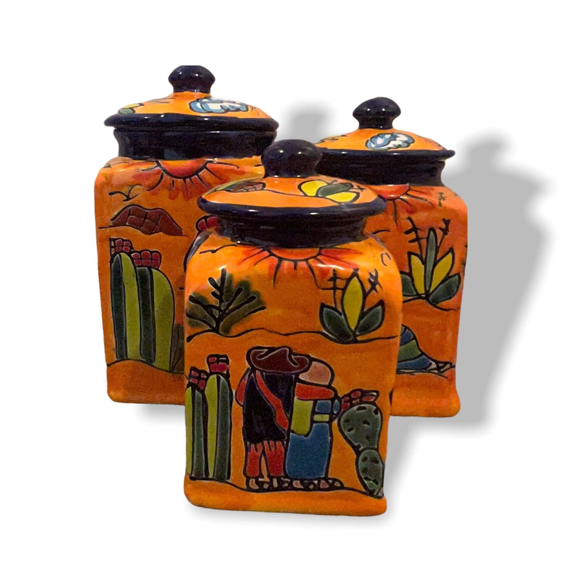 Talavera Canister Set | Colorful Handmade Panchito Pottery