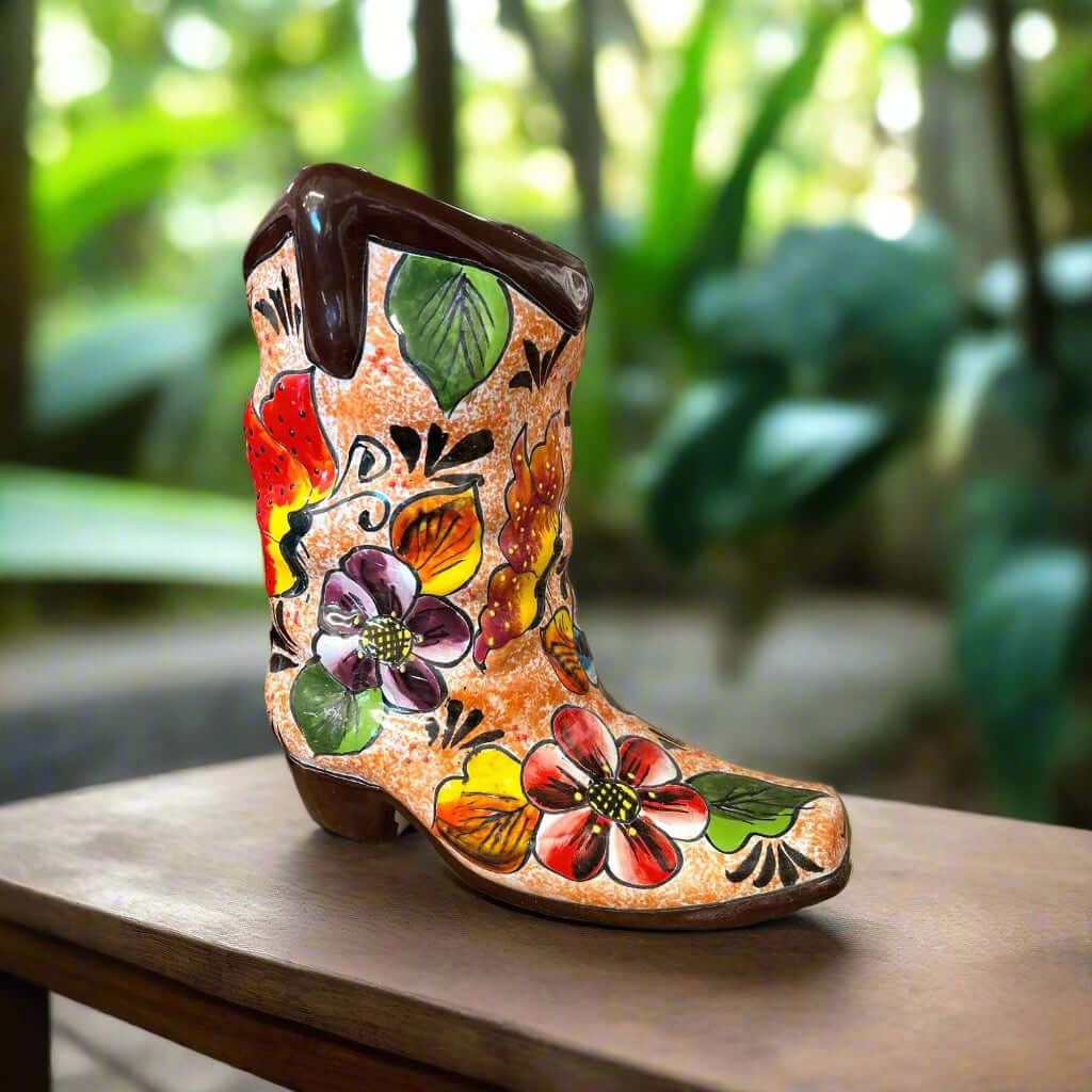 Colorful Boot Planter | Handcrafted Talavera Pot