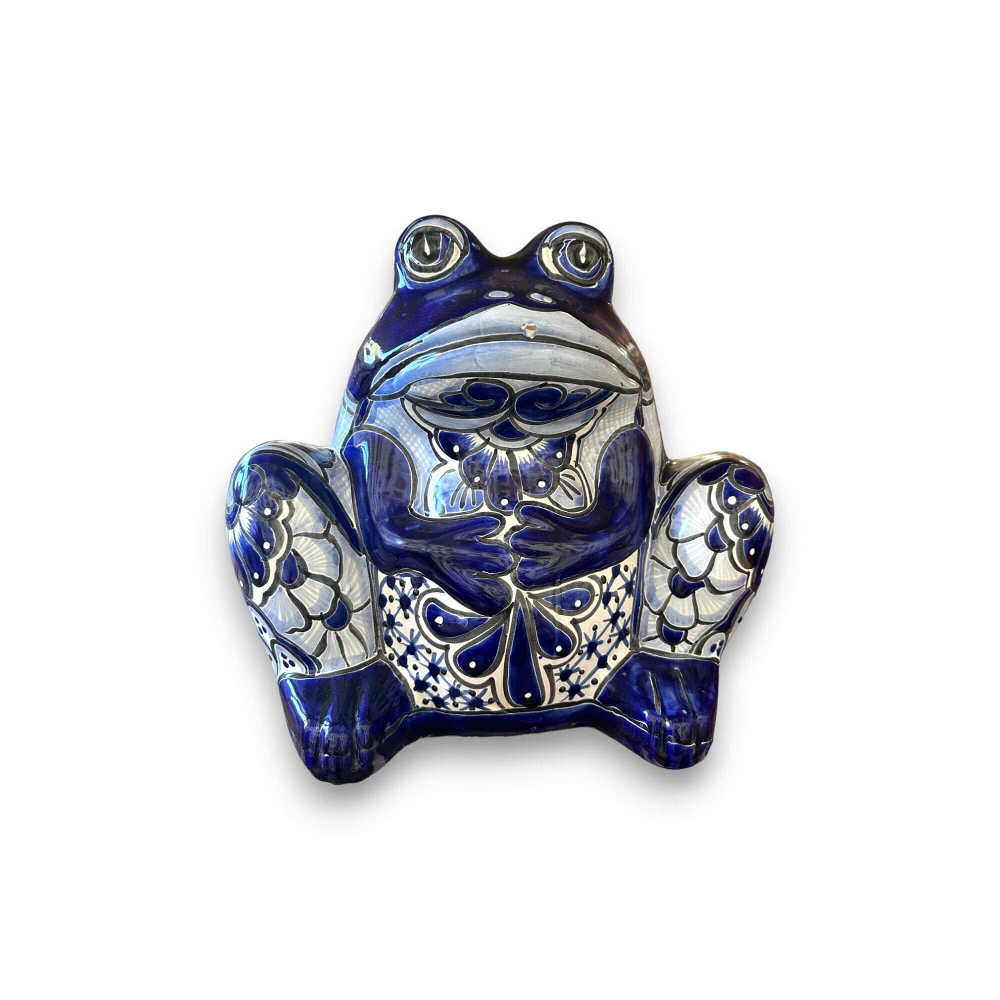 Maceta de rana de Talavera | Cerámica mexicana artesanal colorida