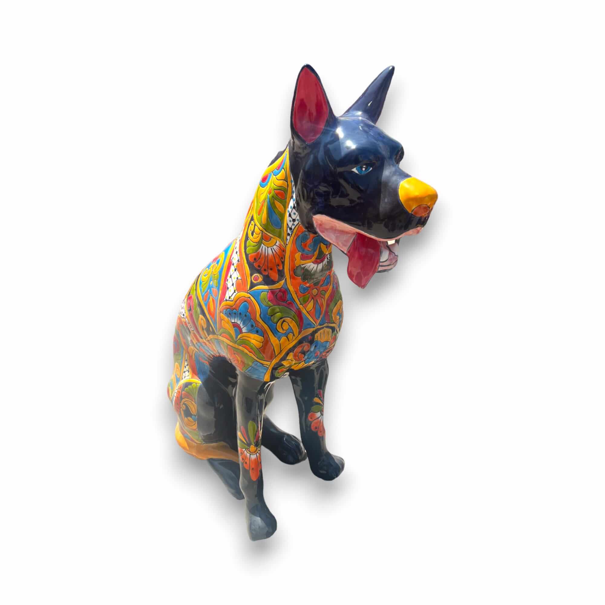 Estatua Gigante de Perro Talavera | Estatua de Cerámica Mexicana Colorida