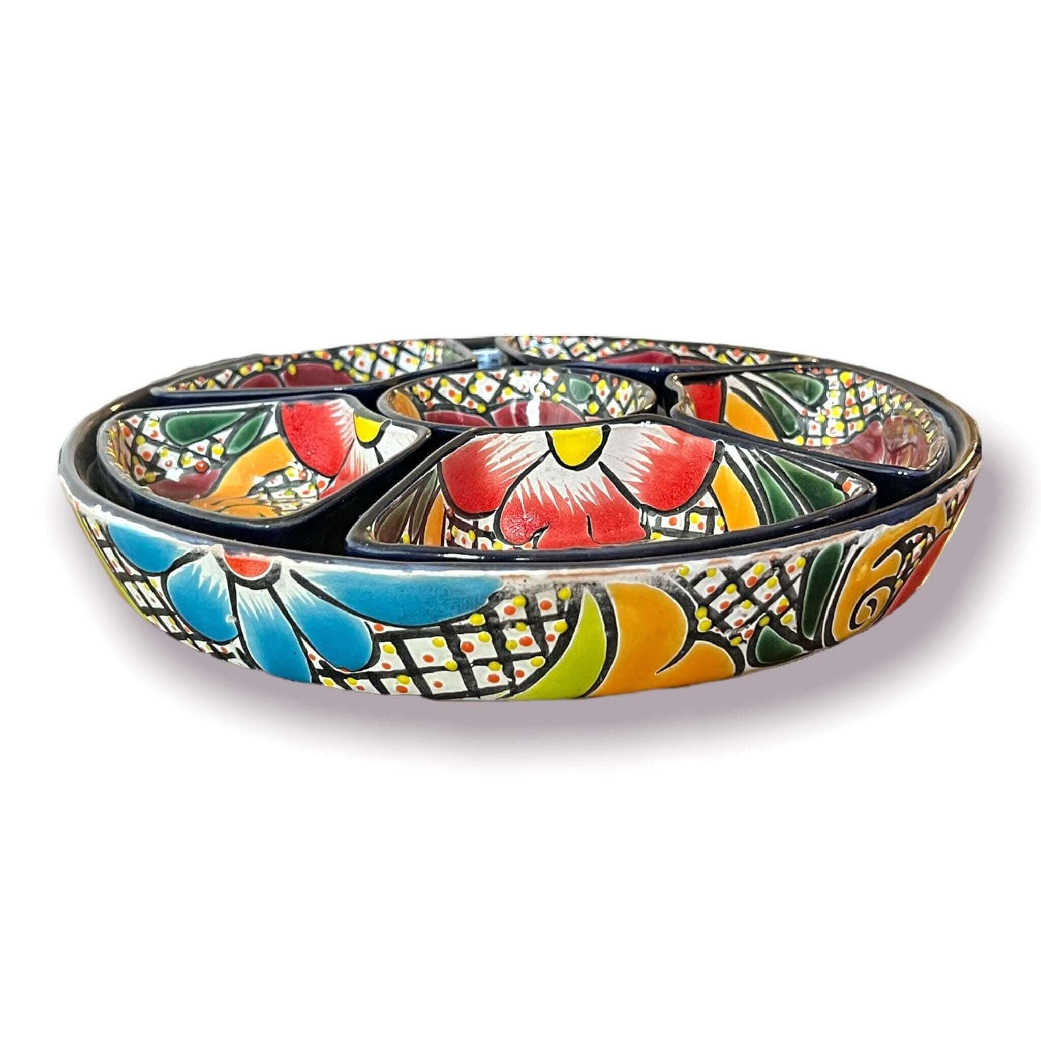 Set de bandejas para aperitivos Talavera | Cerámica mexicana pintada a mano