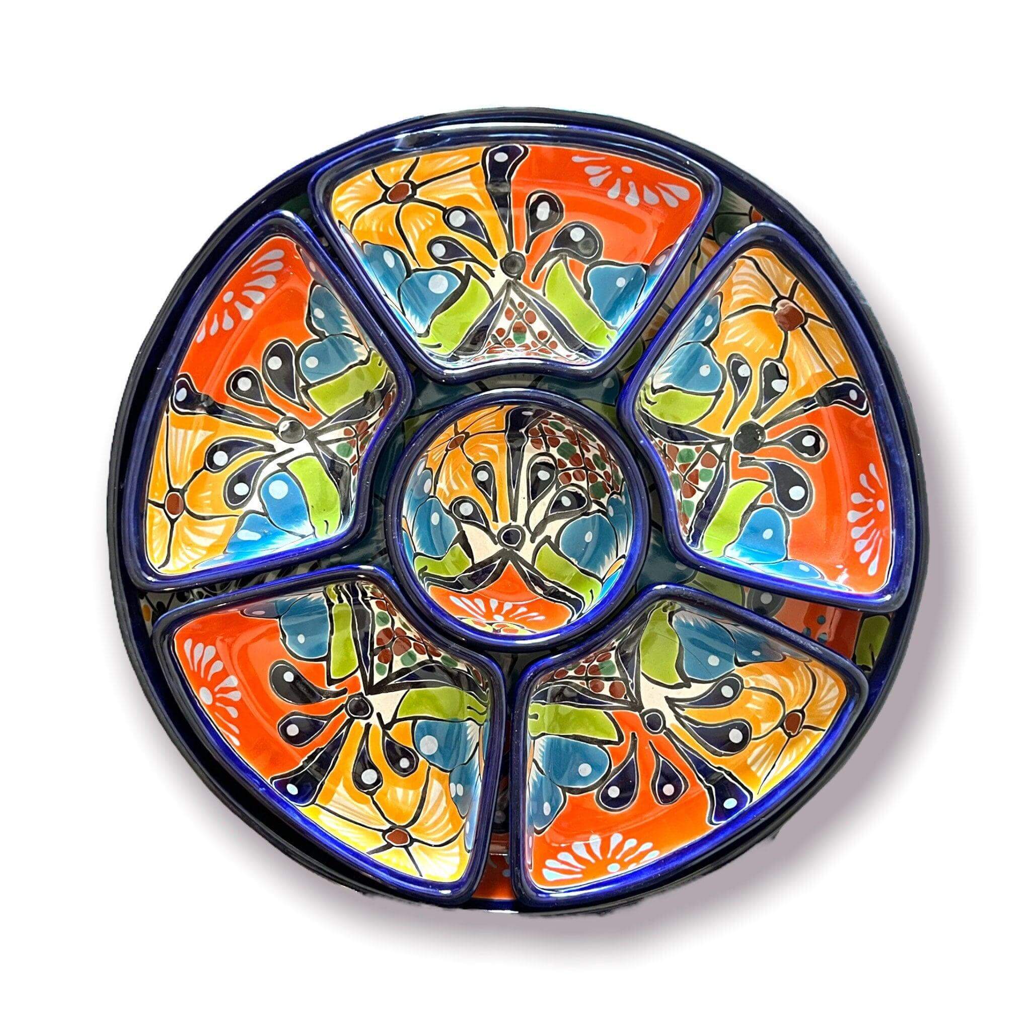 Set de bandejas para aperitivos Talavera | Cerámica mexicana pintada a mano