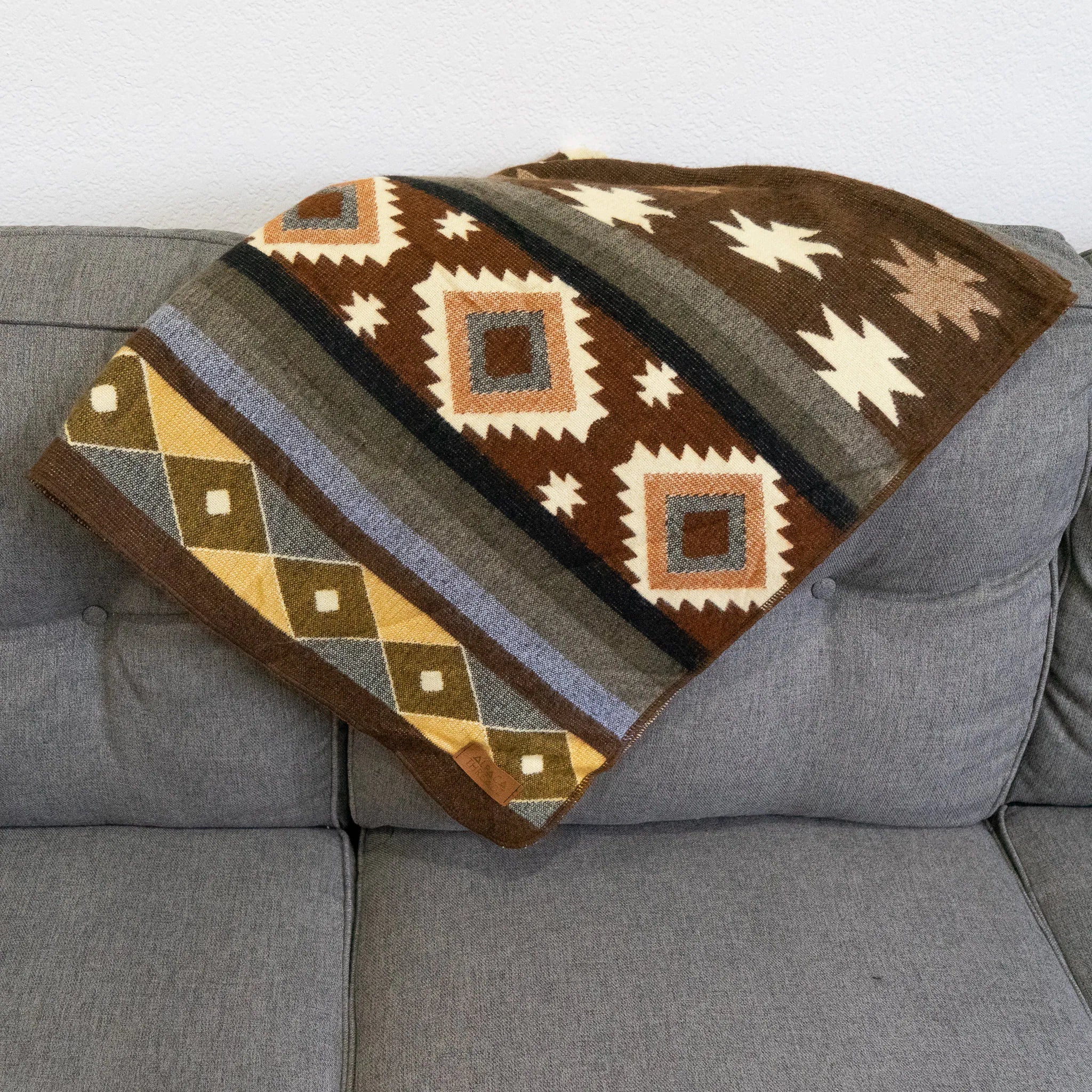 Manta de lana de alpaca andina - Mojave (Plaid)