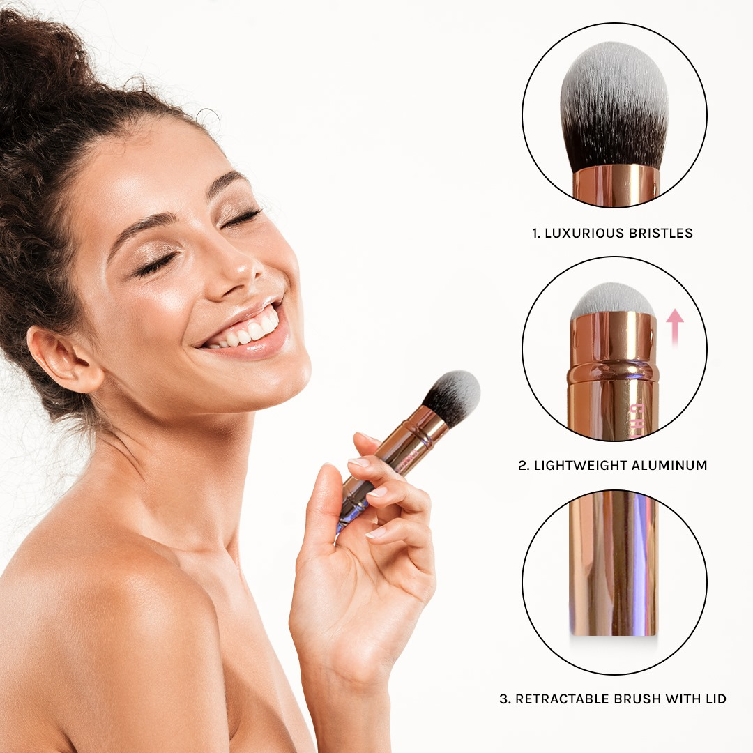Brocha retráctil de doble punta para el rostro (Presentada en IPSY)