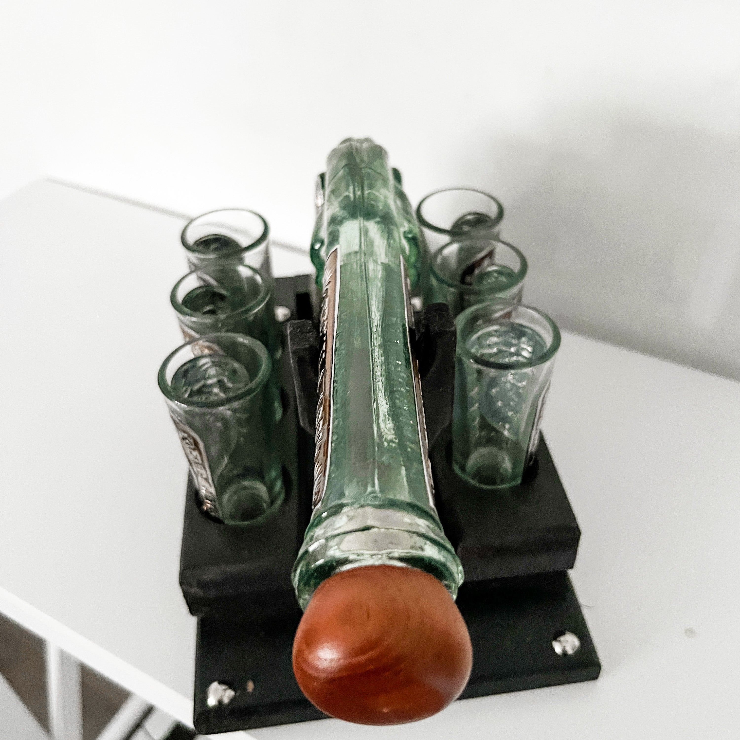 Shot glass in the shape of a gun