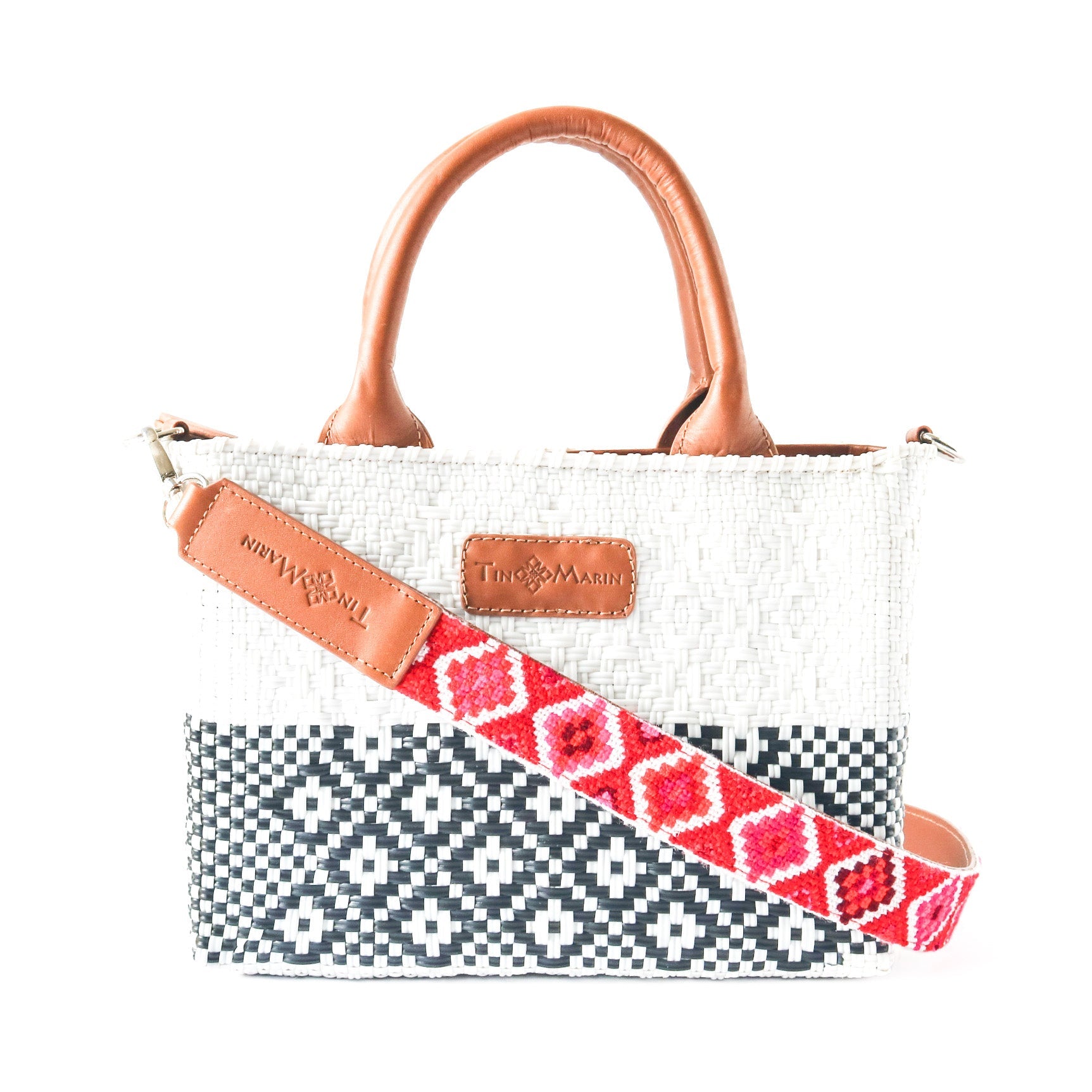 Bolso cruzado pequeño tejido blanco Tin Marin