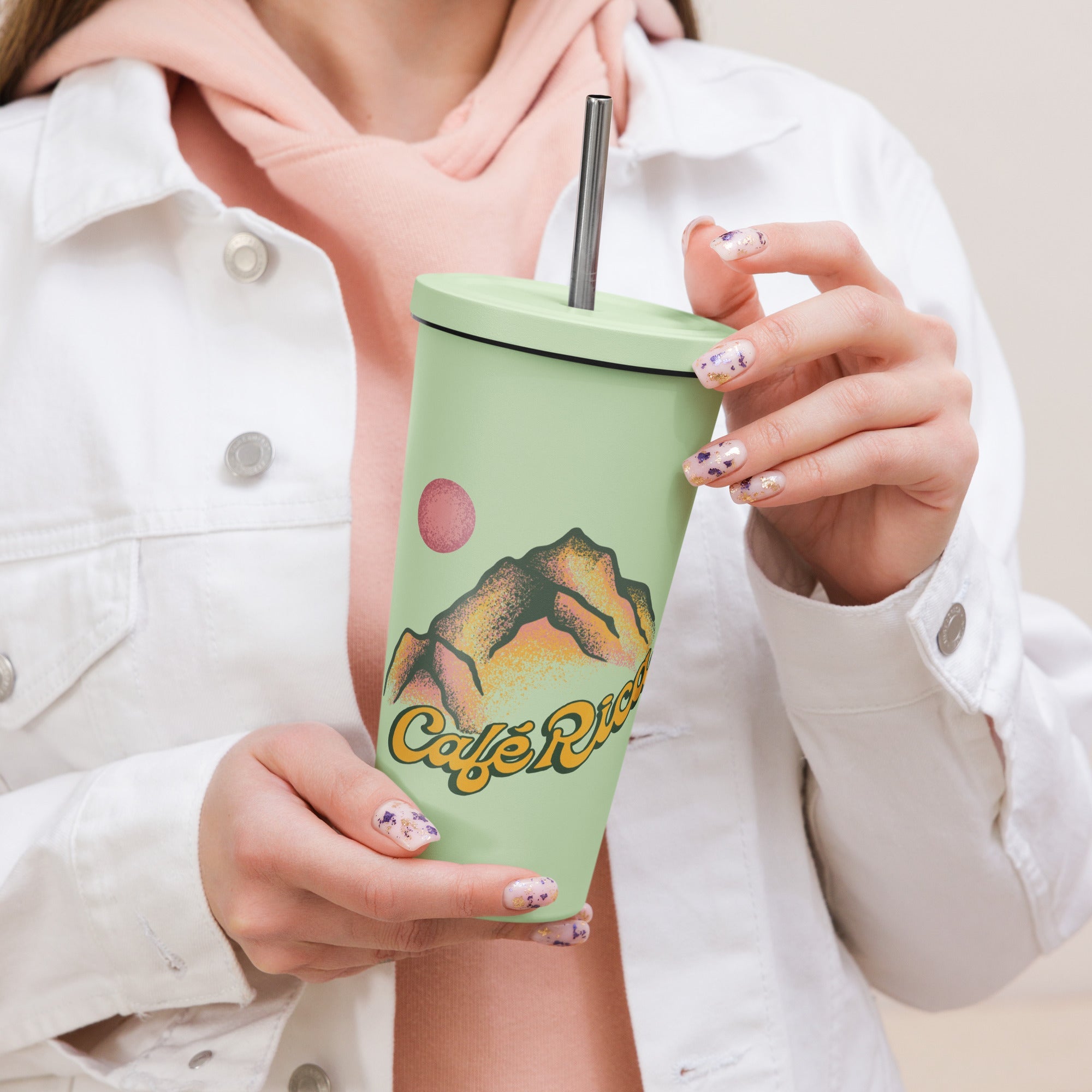 Vaso Rincón de la Vieja con pajita