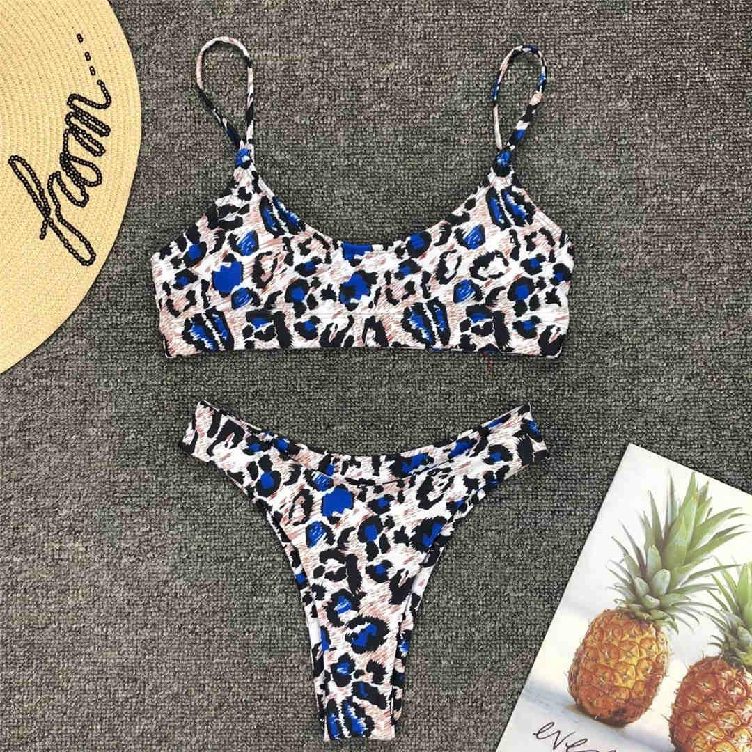 Leopard Bikini Women Swimwear Female Swimsuit Women Two Pieces Scalloped Bikini Set Swimsuits Bathing Suit Two-pieces Bikini Set Bather Bathing Suit