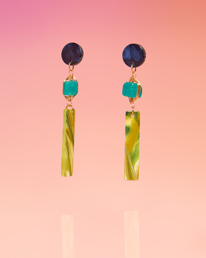 Aretes colgantes tropicales Lupe Jade