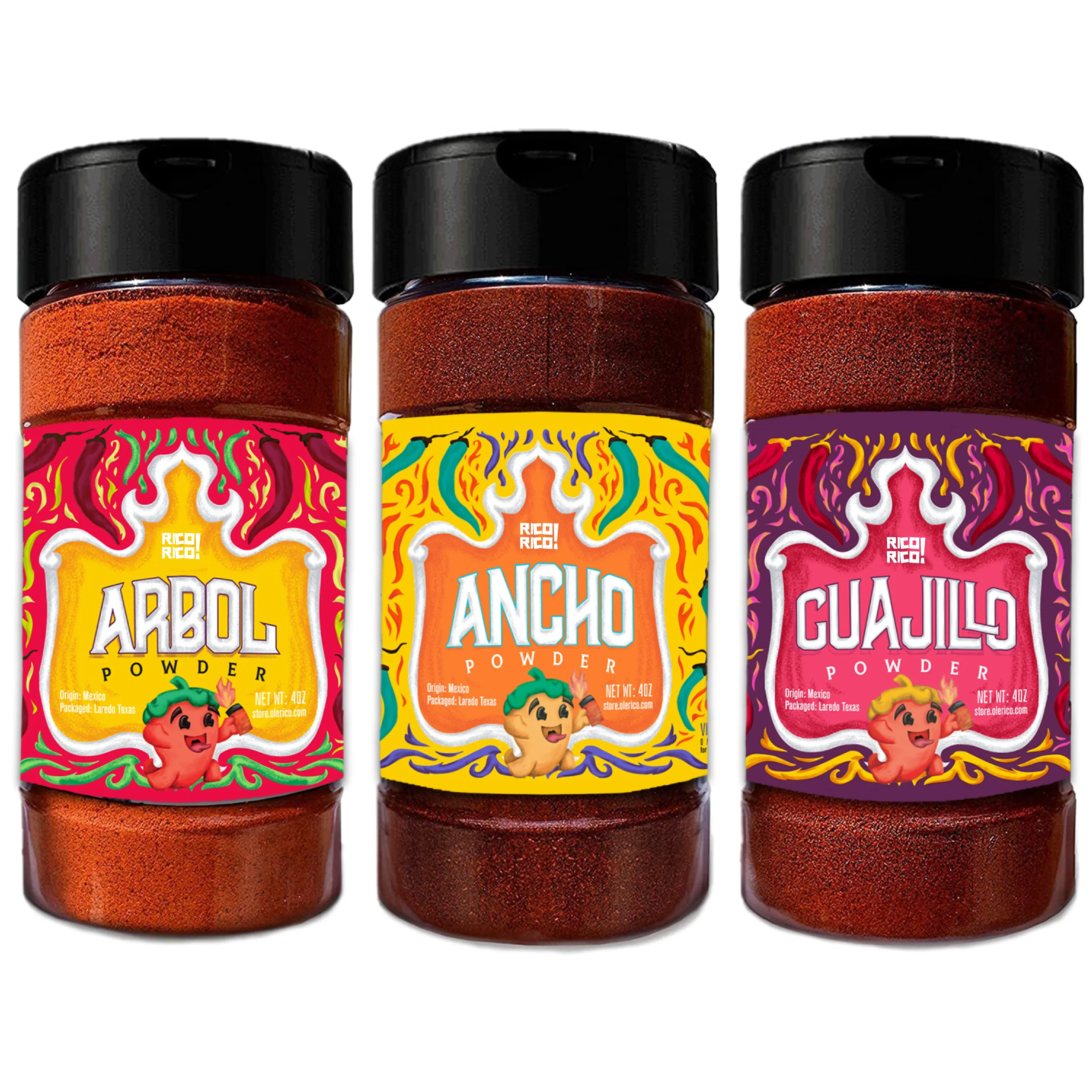Chile en Polvo Paquete de 3 - Ancho, Guajillo y Árbol