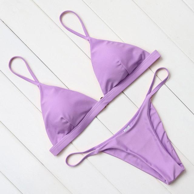 Micro Mini Bikini Swimwear Women Halter Push Up Bikini Set Padded Bra Women's Underwired Triangle Bathing Two Pieces Swimsuit Bikini Set Swimsuit Bandage Swim Suit
