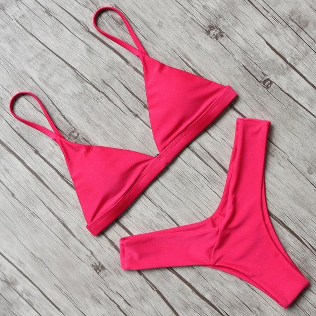 Micro Mini Bikini Swimwear Women Halter Push Up Bikini Set Padded Bra Women's Underwired Triangle Bathing Two Pieces Swimsuit Bikini Set Swimsuit Bandage Swim Suit