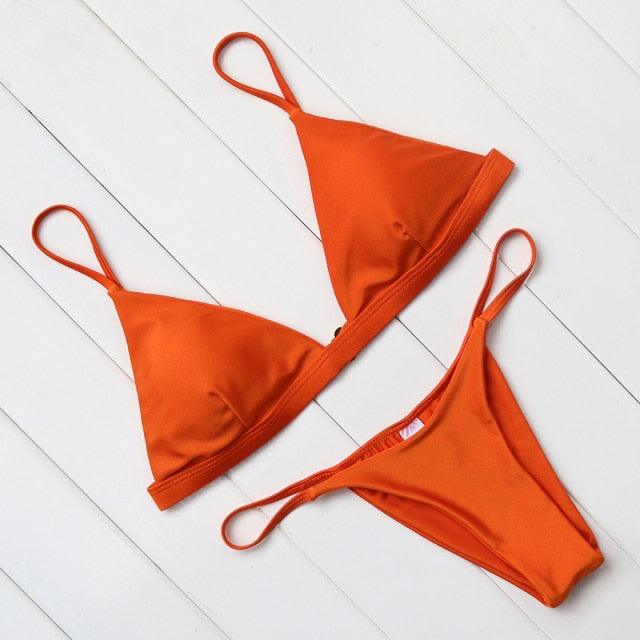 Micro Mini Bikini Swimwear Women Halter Push Up Bikini Set Padded Bra Women's Underwired Triangle Bathing Two Pieces Swimsuit Bikini Set Swimsuit Bandage Swim Suit