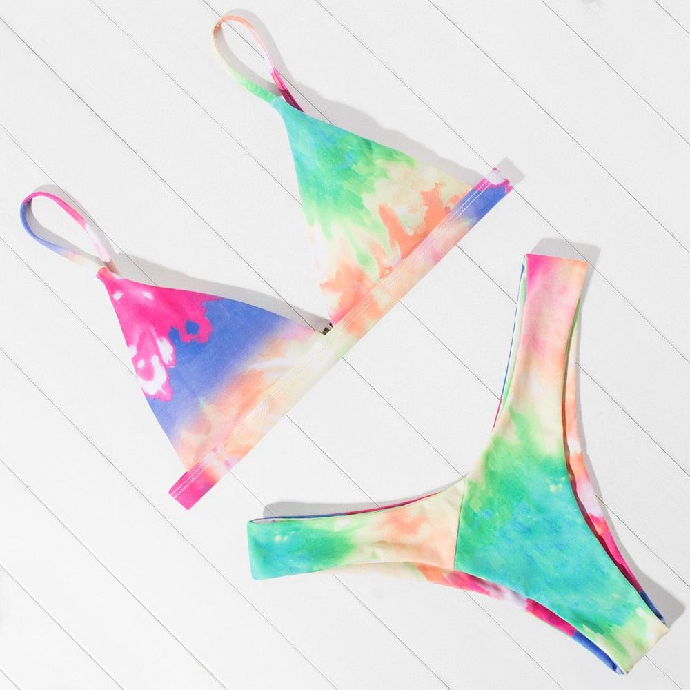 Micro Mini Bikini Swimwear Women Halter Push Up Bikini Set Padded Bra Women's Underwired Triangle Bathing Two Pieces Swimsuit Bikini Set Swimsuit Bandage Swim Suit