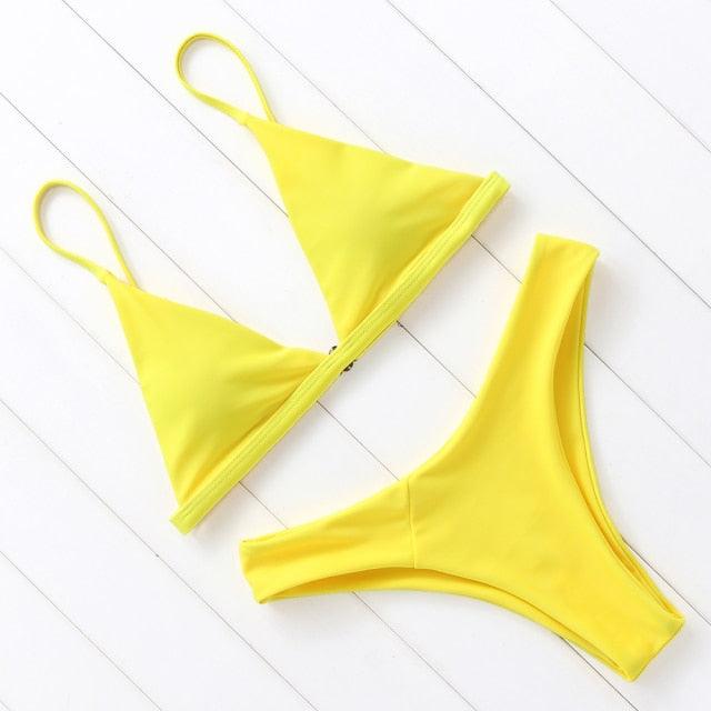 Micro Mini Bikini Swimwear Women Halter Push Up Bikini Set Padded Bra Women's Underwired Triangle Bathing Two Pieces Swimsuit Bikini Set Swimsuit Bandage Swim Suit