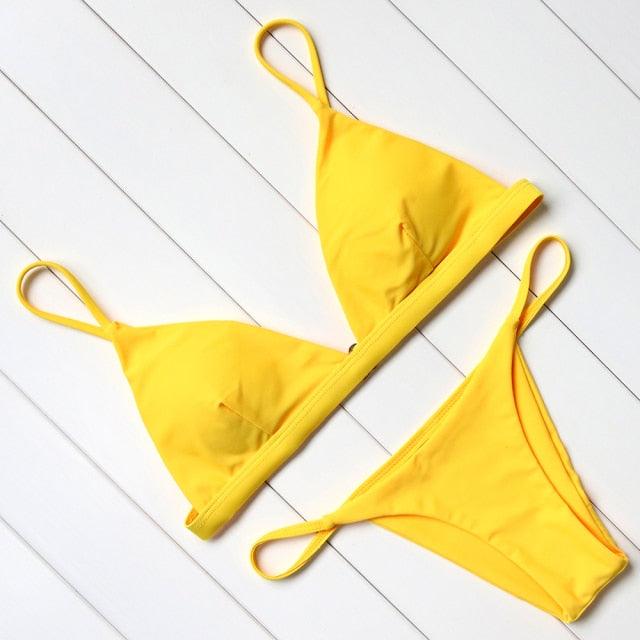 Micro Mini Bikini Swimwear Women Halter Push Up Bikini Set Padded Bra Women's Underwired Triangle Bathing Two Pieces Swimsuit Bikini Set Swimsuit Bandage Swim Suit