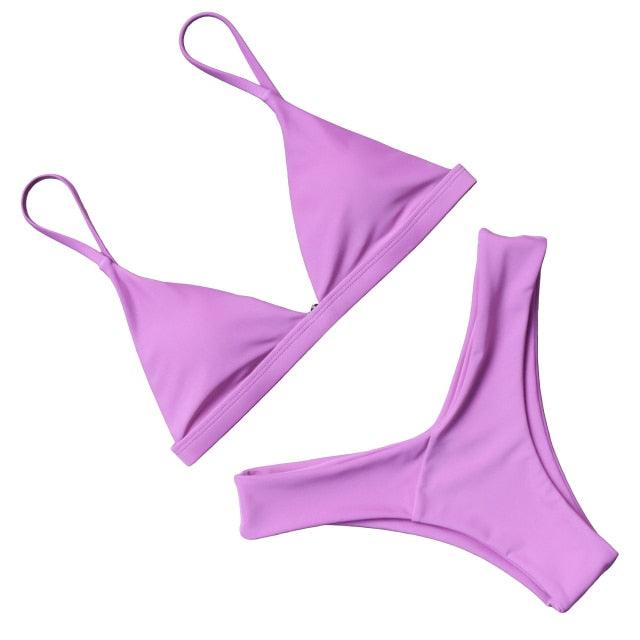 Micro Mini Bikini Swimwear Women Halter Push Up Bikini Set Padded Bra Women's Underwired Triangle Bathing Two Pieces Swimsuit Bikini Set Swimsuit Bandage Swim Suit