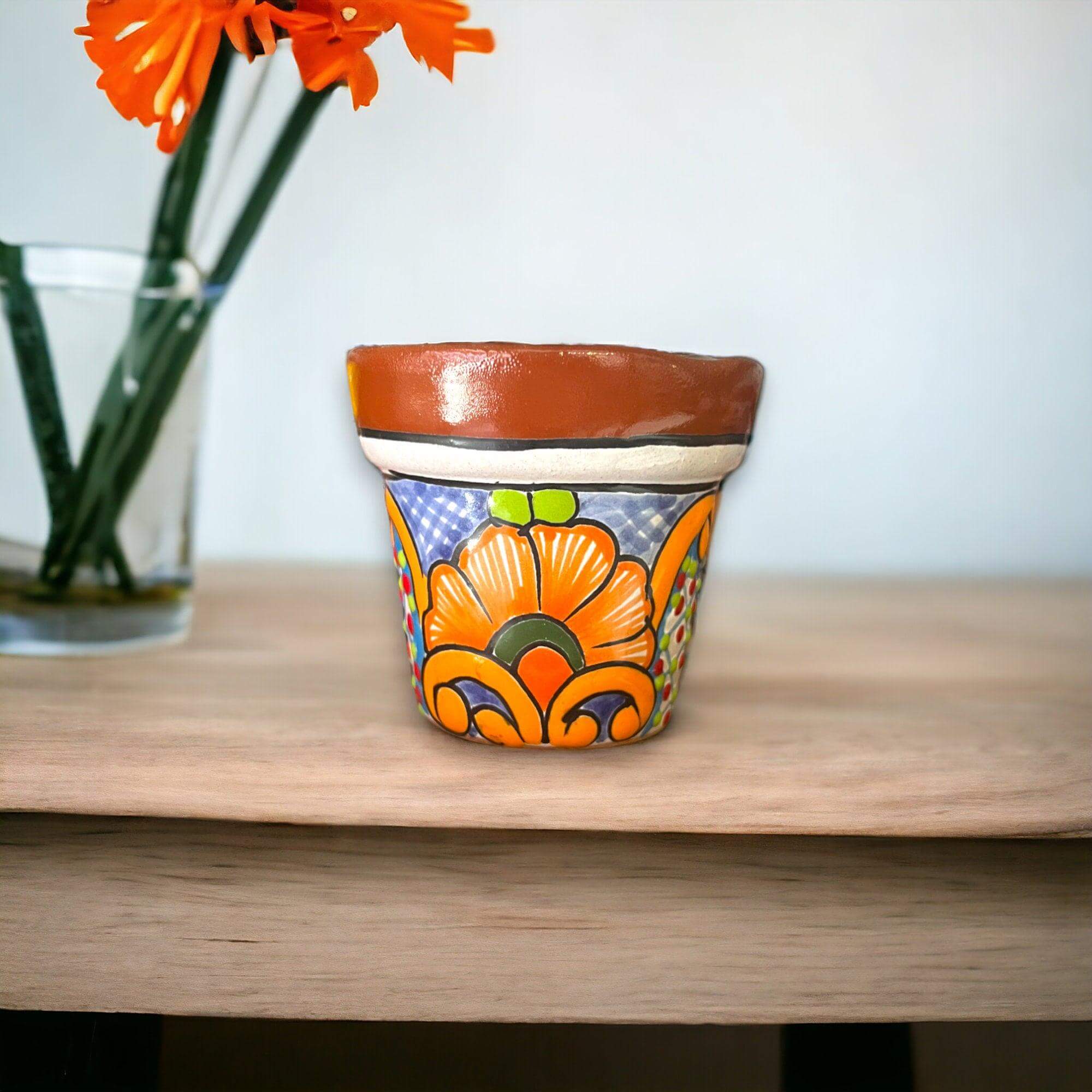 Juego de macetas Mini Talavera | Maceteros mexicanos coloridos (juego de 3)