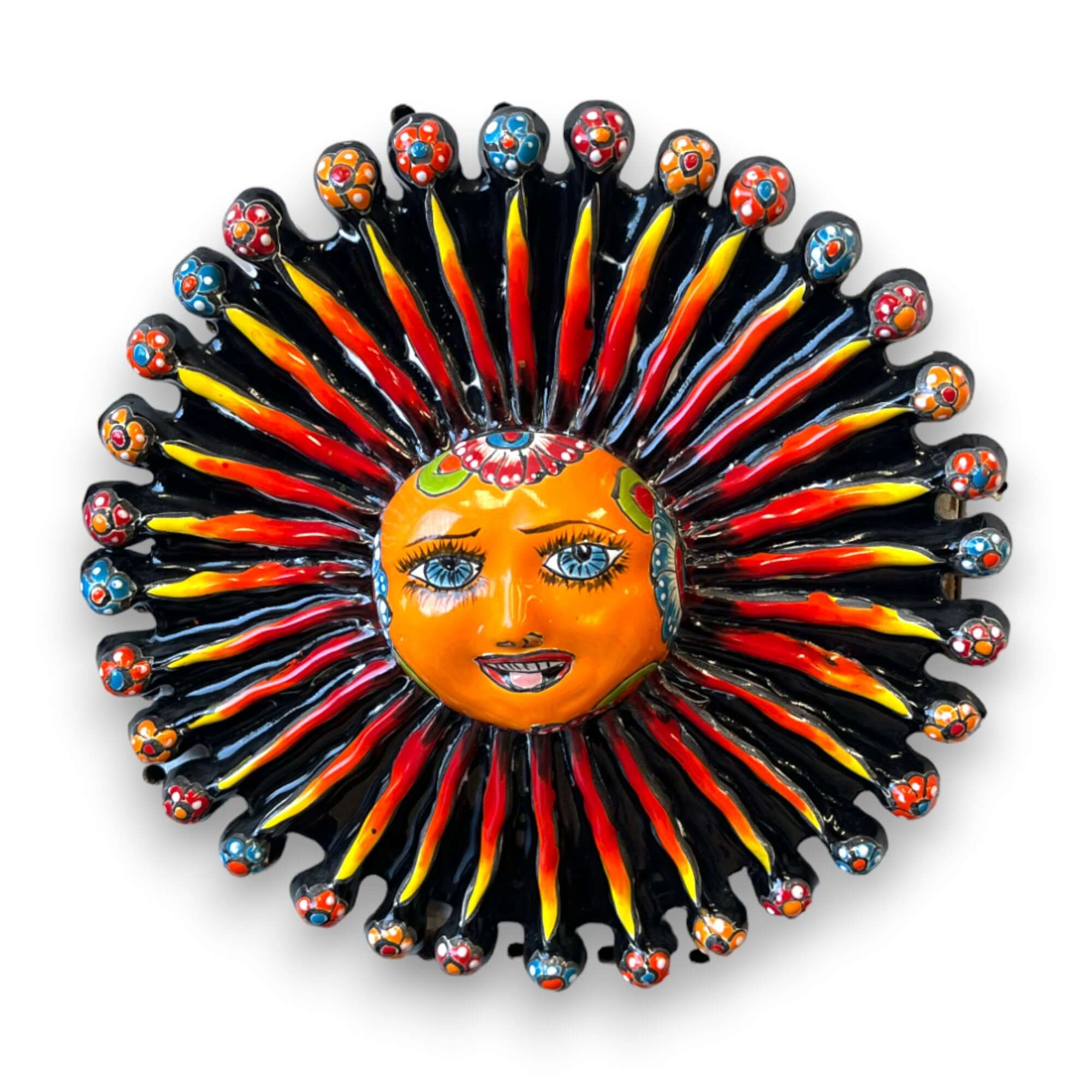Arte de pared de sol de Talavera mini | Decoración mexicana hecha a mano