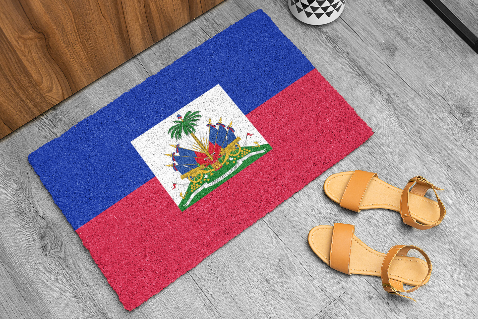 Tapete Antideslizante para Exteriores Bandera de Haití | Puerto Príncipe | Carrefour | Delmas 73 | 24"x36"