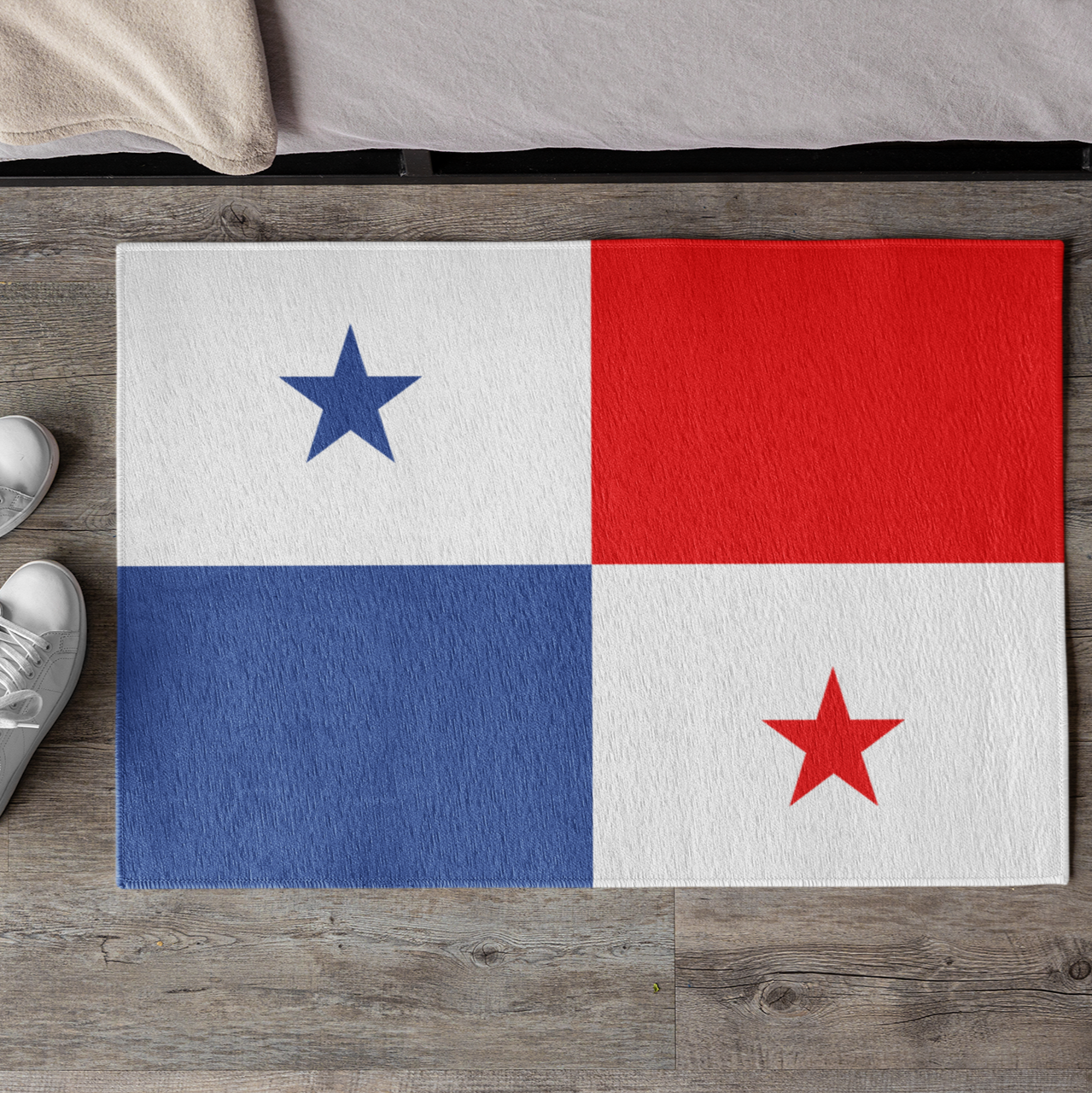 Alfombra Antideslizante para Exteriores con la Bandera de Panamá | Santiago | Tocumen | David | Regalo para Panameños | 24"x36"