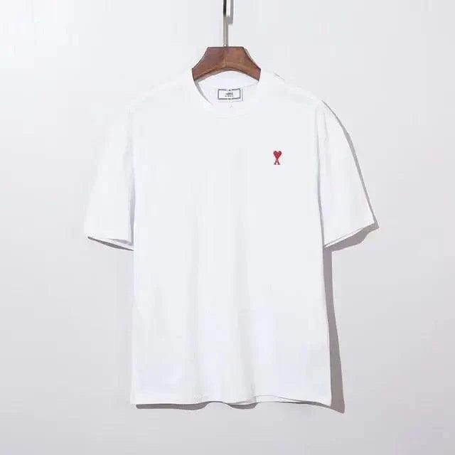 Modern Summer New Hearts A Love Embroidered Simple Design Masculine Fashion Short Sleeve T-Shirt Men's T-Shirt Men's Short Sleeve Tees Cotton T-Shirts for Men