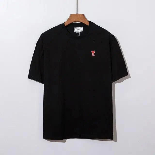 Modern Summer New Hearts A Love Embroidered Simple Design Masculine Fashion Short Sleeve T-Shirt Men's T-Shirt Men's Short Sleeve Tees Cotton T-Shirts for Men